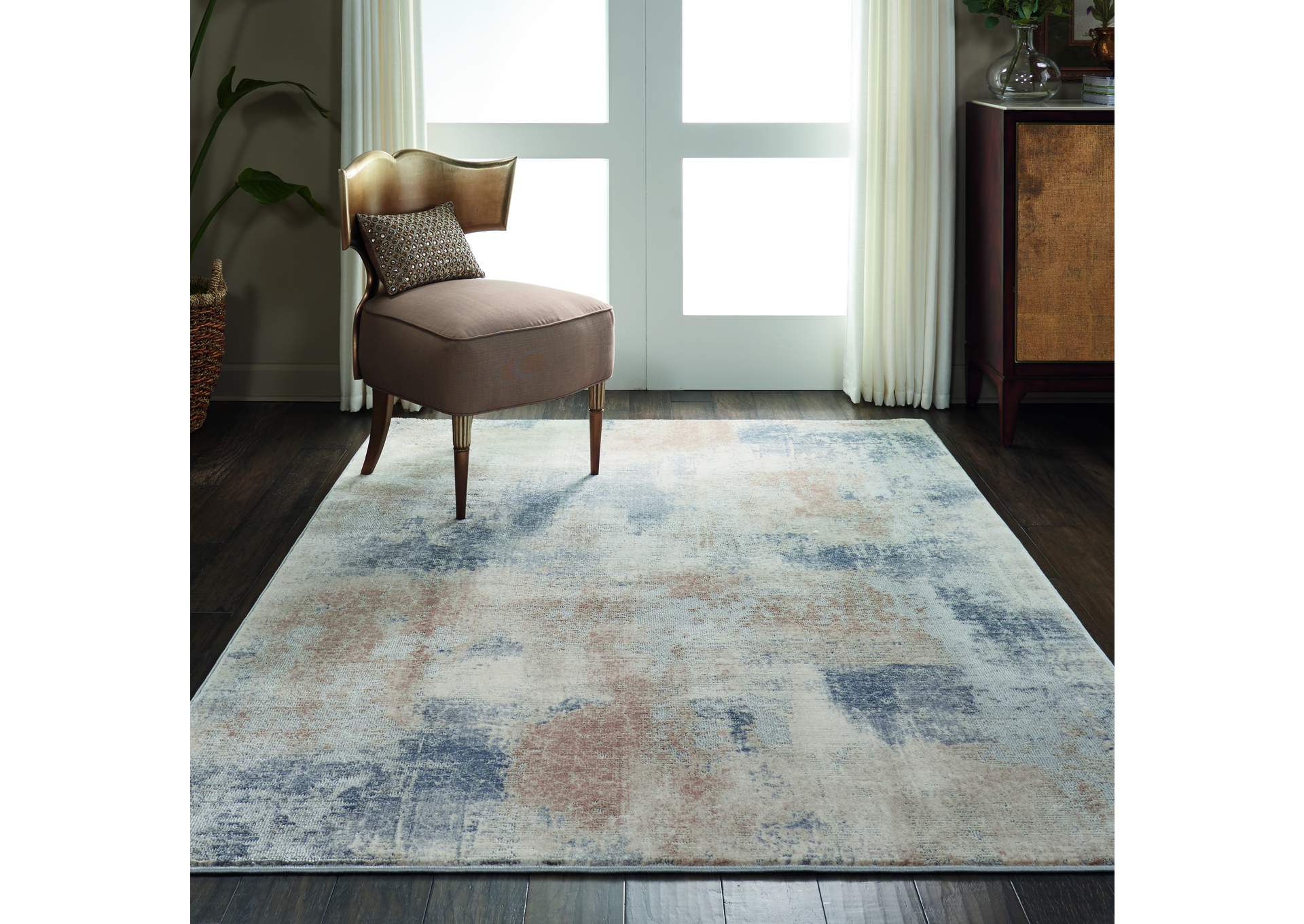 Nourison Rustic Textures RUS02 Beige and Grey 5'x7' Rustic Area Rug,Nourison