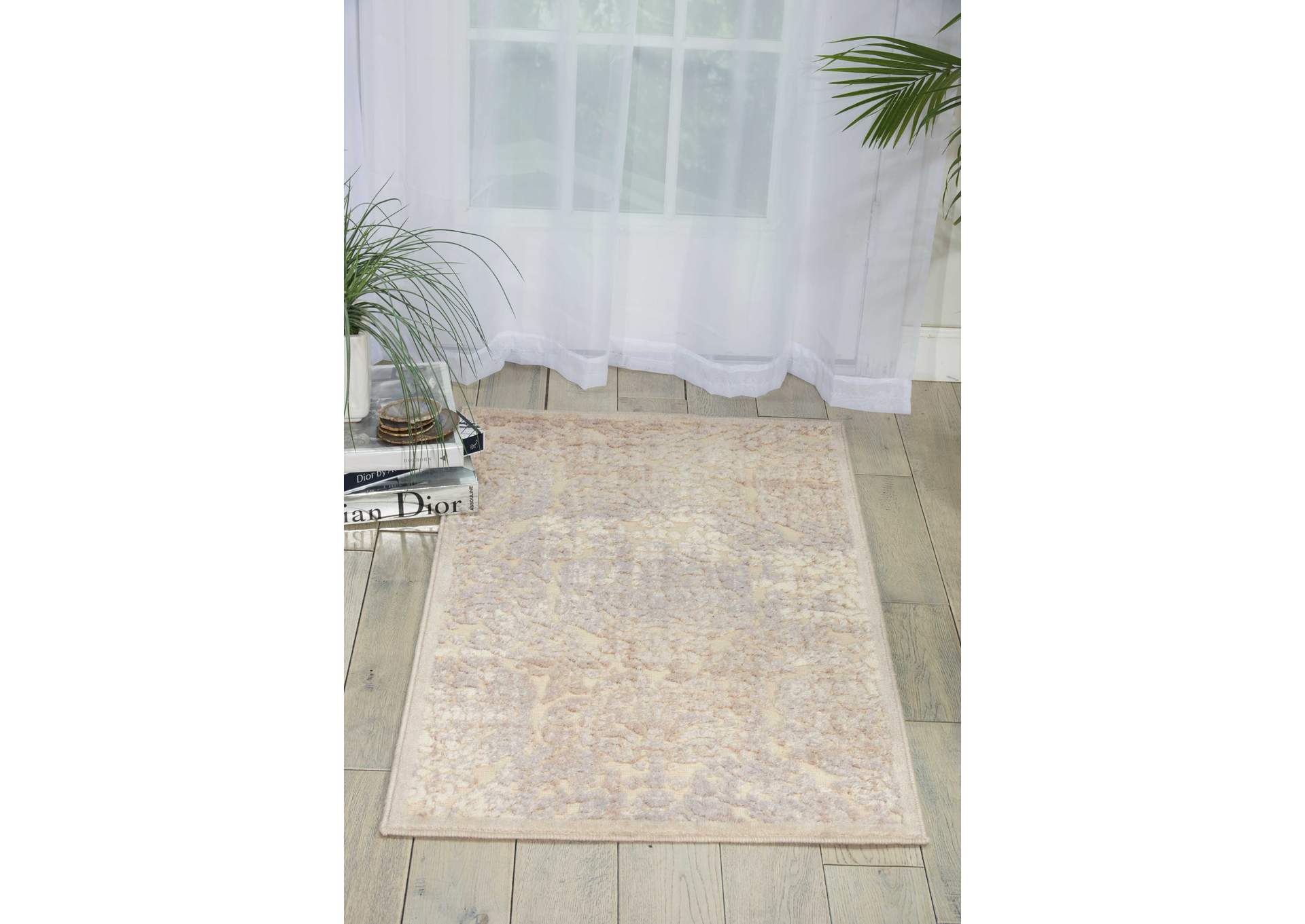 Nourison Graphic Illusions 2'x4' White Area Rug,Nourison
