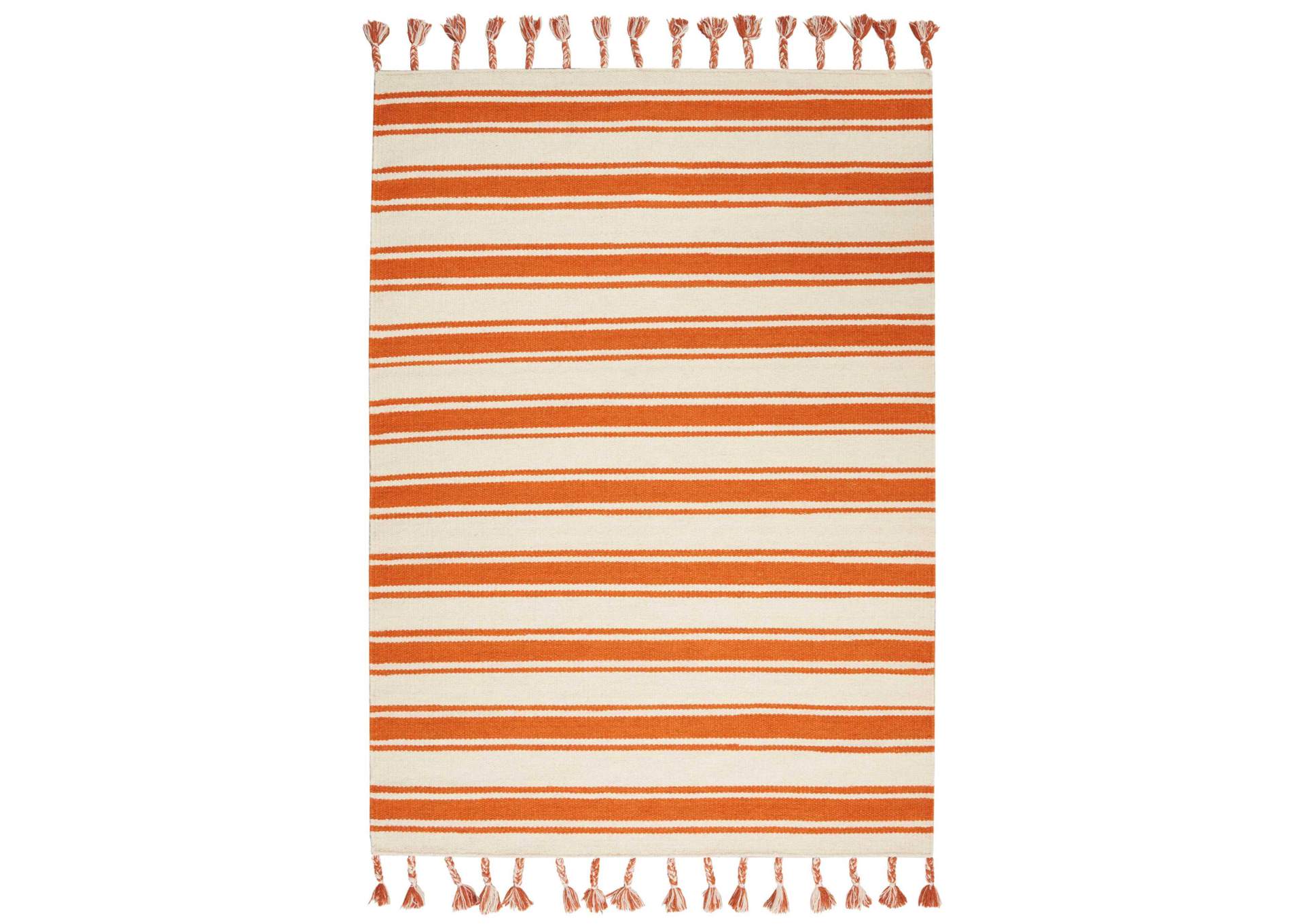 Nourison Rio Vista DST01 White and Orange 5'x8' Area Rug,Nourison