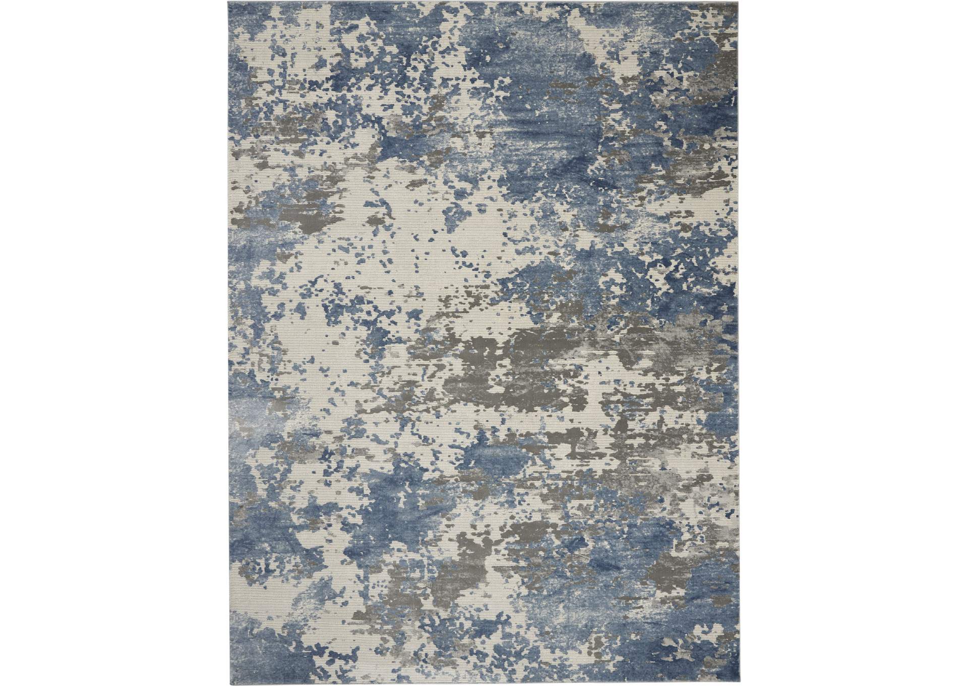 Nourison Rustic Textures RUS08 Blue and Grey 9'x13' Oversized Rug,Nourison
