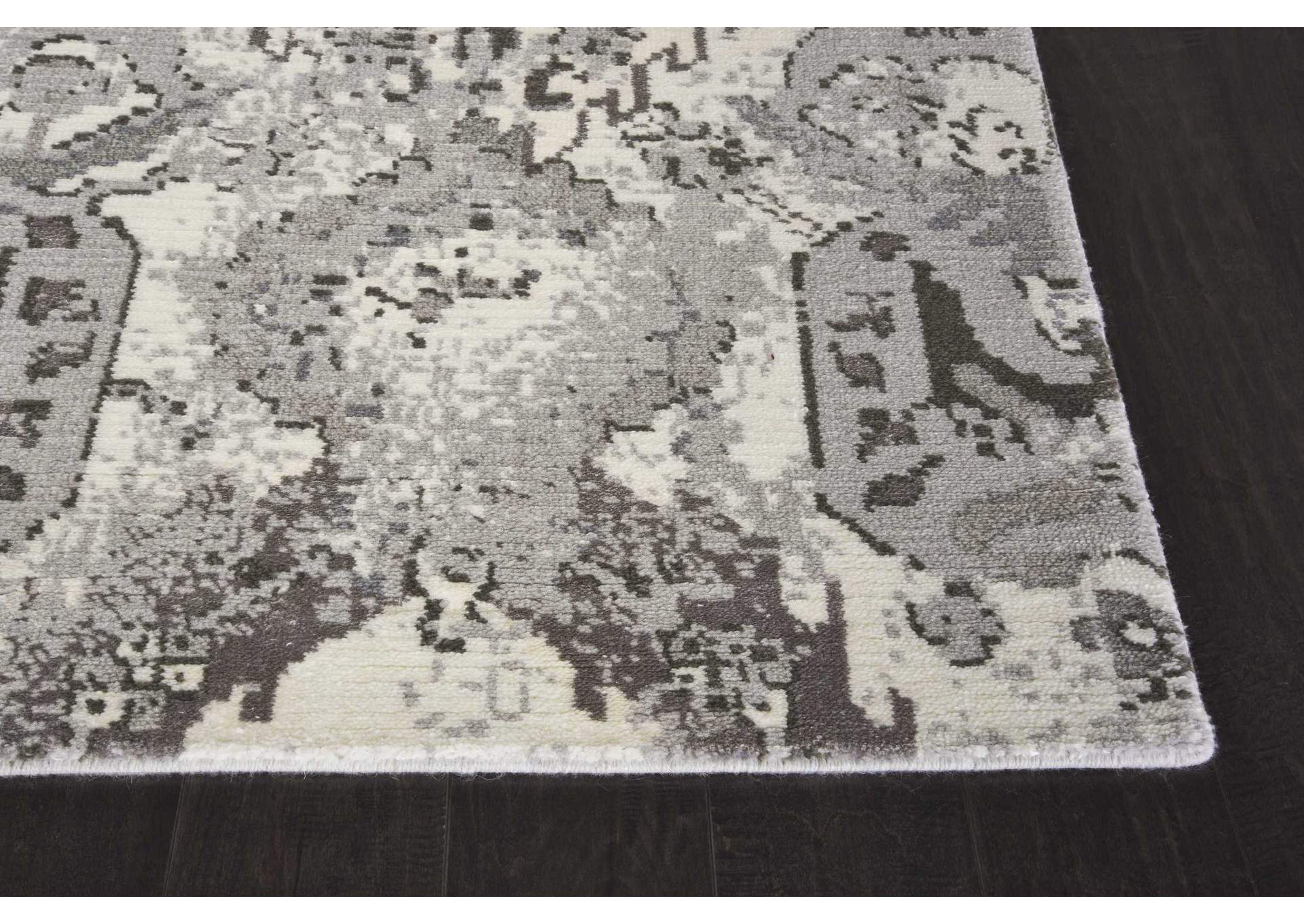 Nourison Twilight TWI03 Grey and White 10'x14' Oversized Rug,Nourison