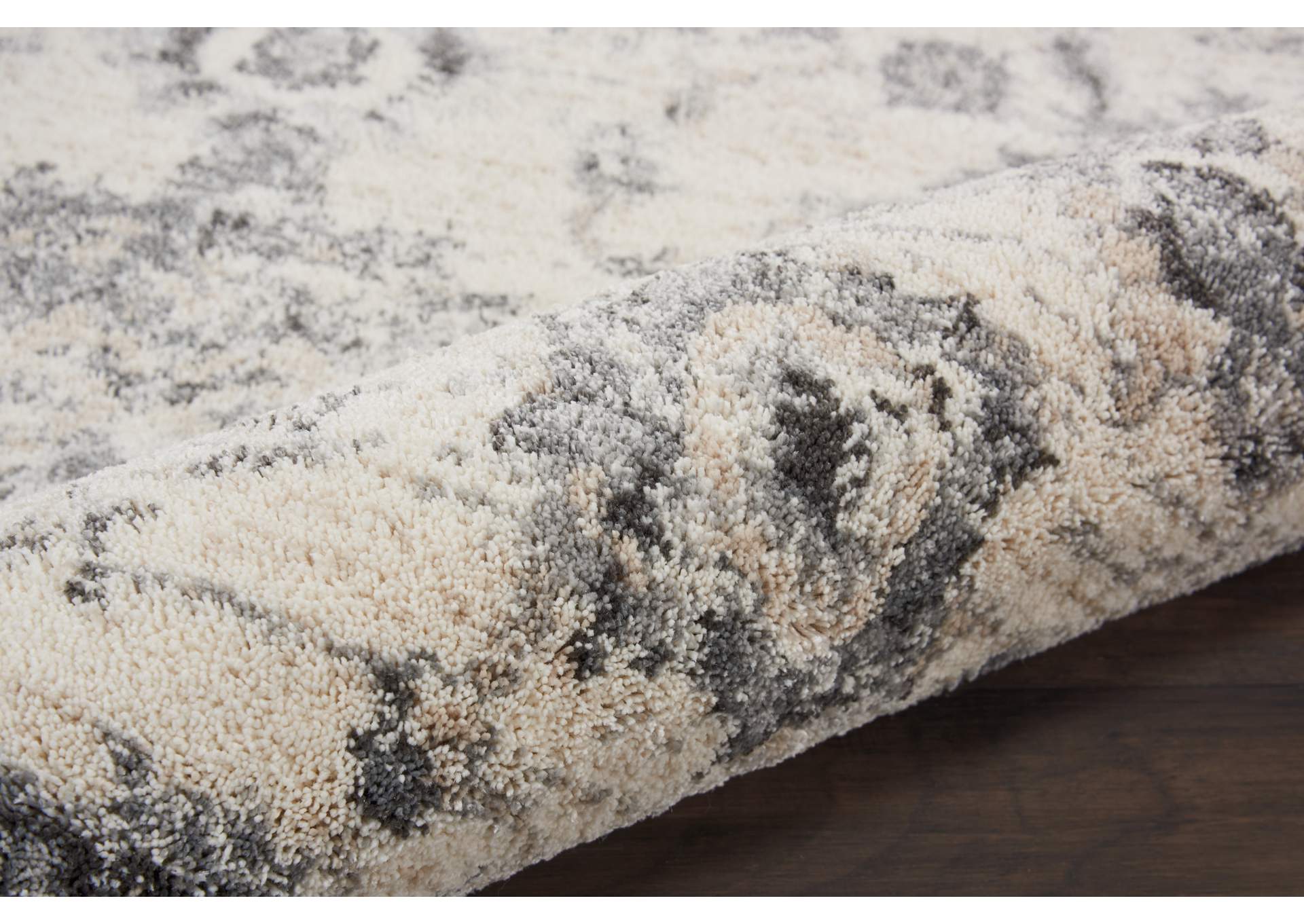 Nourison Fusion FSS15 Cream and Grey 4'x6' Vintage Area Rug,Nourison