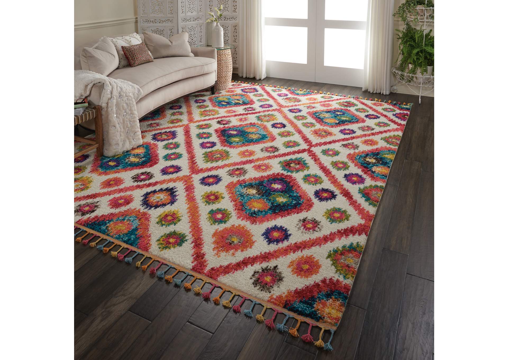 Nourison Nomad NMD03 White Multicolor 9'x12' Oversized Rug,Nourison
