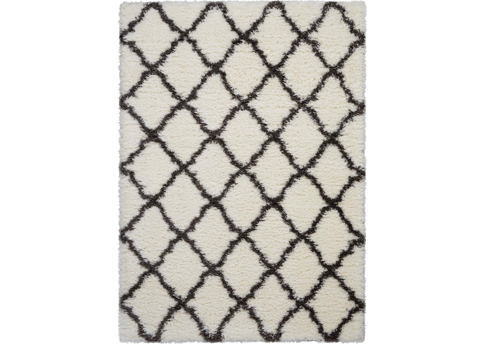 Nourison Luxe Shag LXS02 White 9'x12' Oversized Rug,Nourison