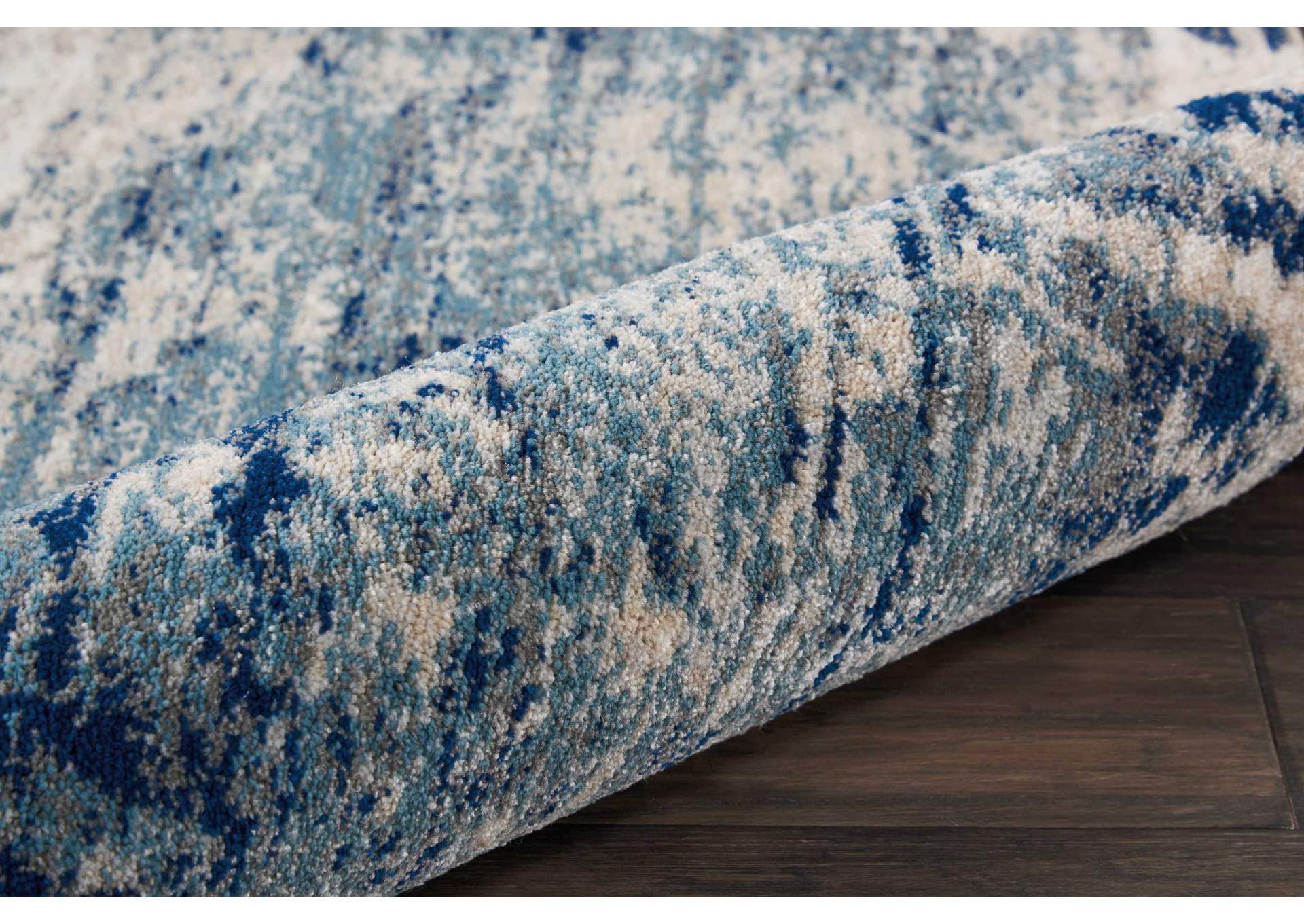 Nourison Maxell MAE16 Blue and Ivory 8' Runner Hallway Rug,Nourison