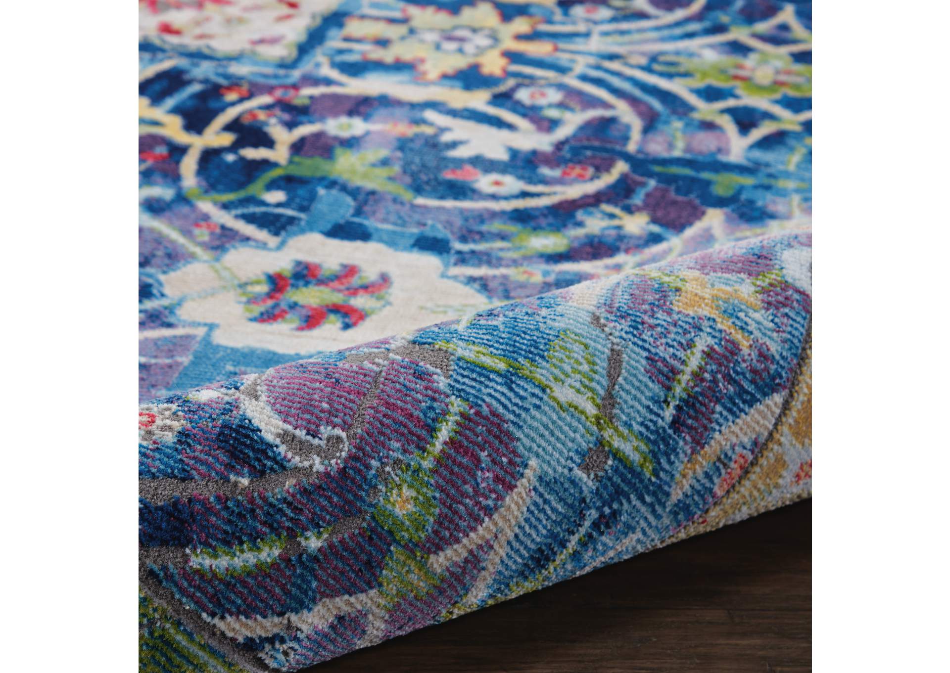 Nourison Ankara Global ANR03 Blue 9'x12' Oversized Low-pile Rug,Nourison