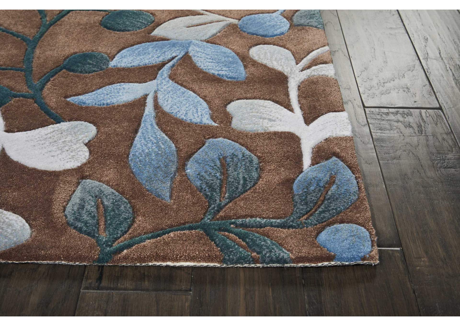 Nourison Contour CON02 Brown 10' Runner Hallway Rug,Nourison