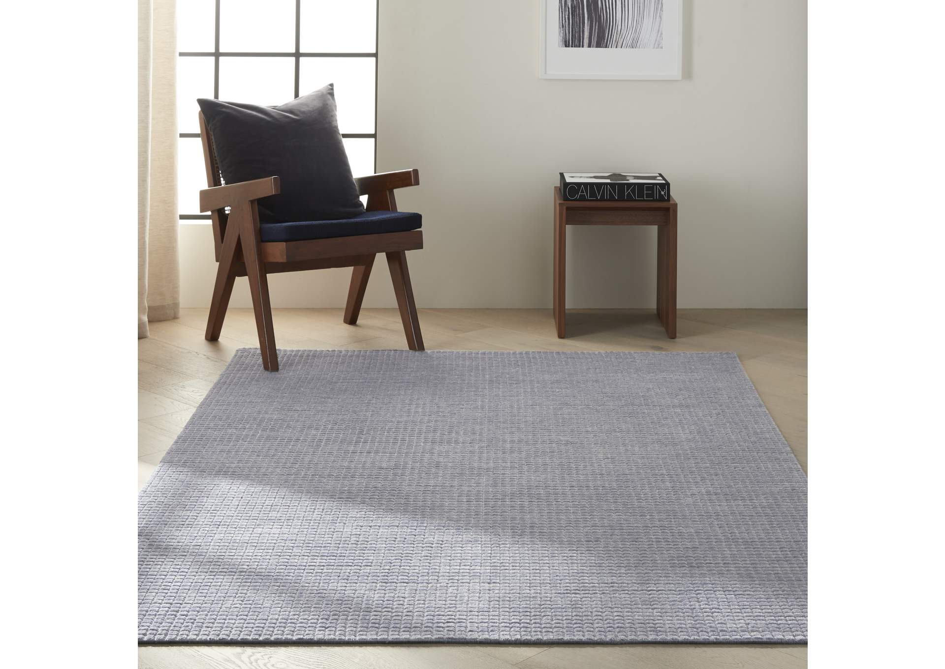Calvin Klein Pretoria 6' x 8' Blue Modern Area Rug,Nourison