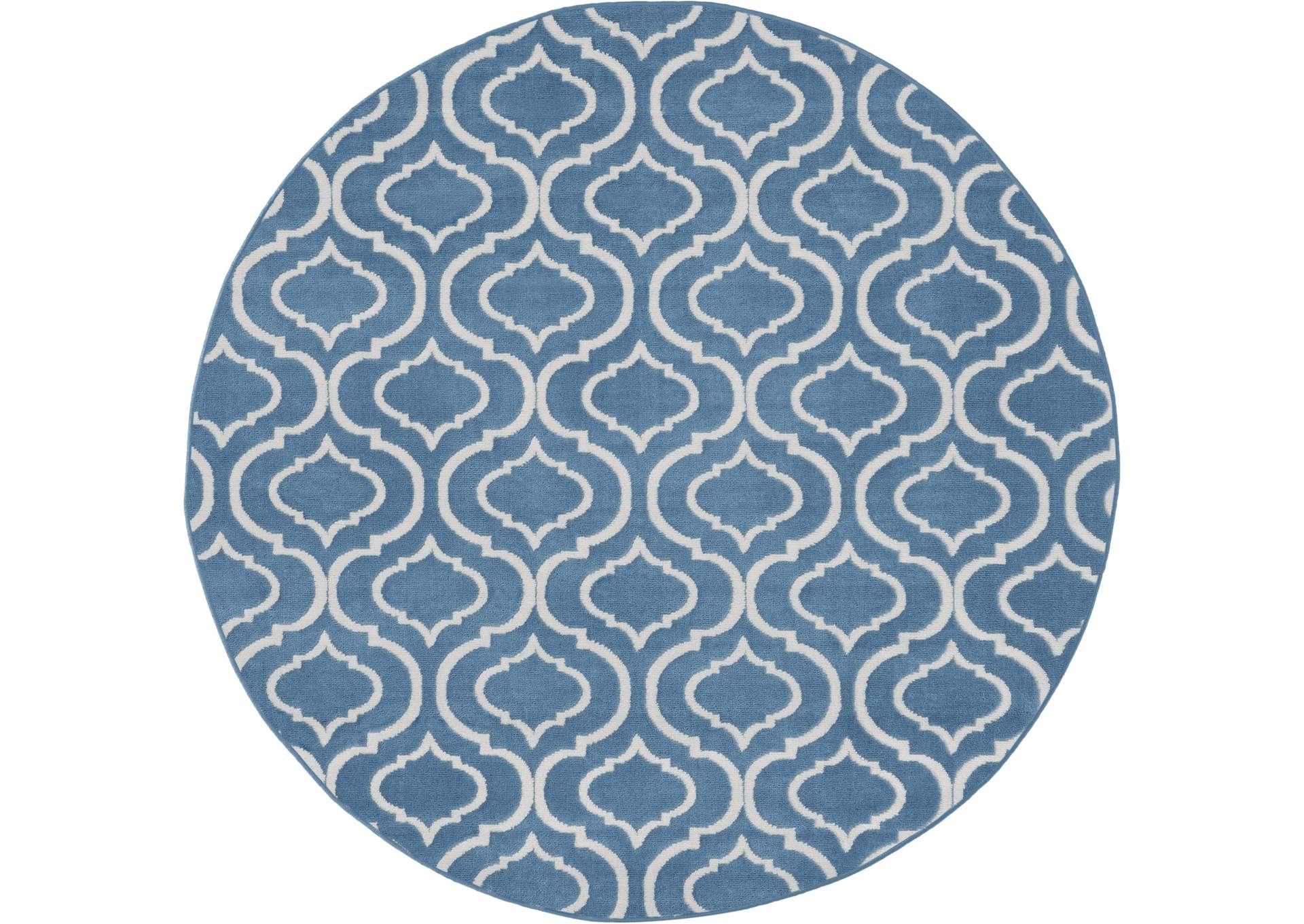 Nourison Jubilant JUB19 Blue 5' Round Moroccan Area Rug,Nourison