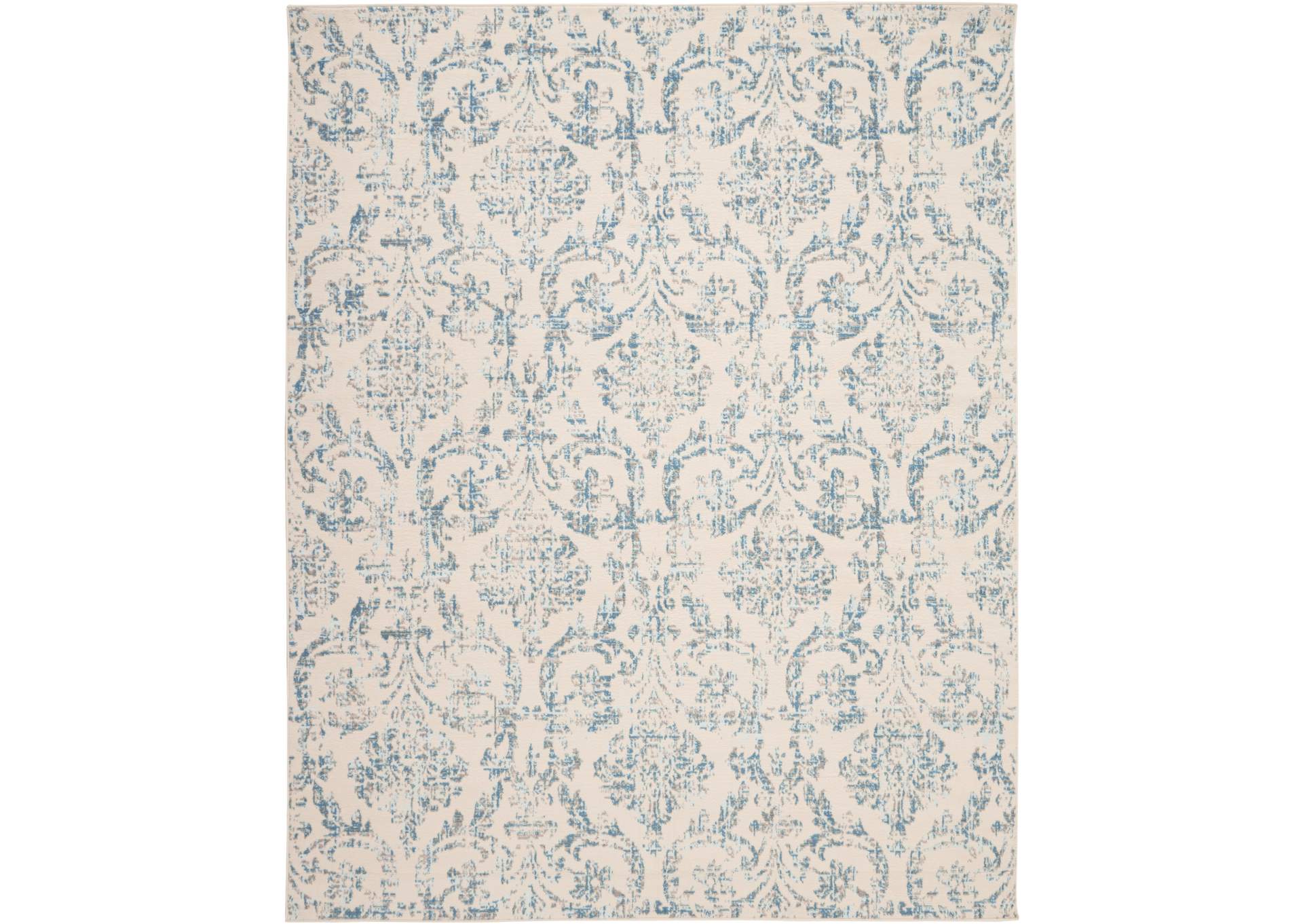 Nourison Jubilant 7'x10' White and Blue Area Rug,Nourison