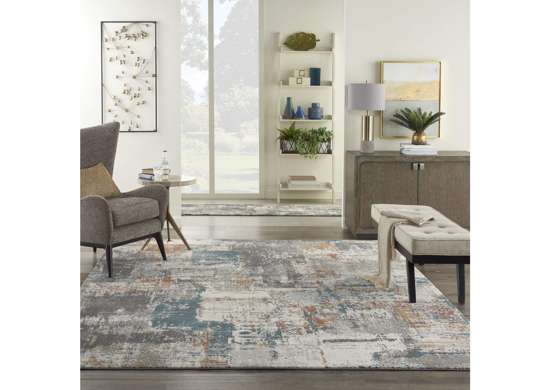 Nourison Tangra 9'x12' Grey Multi Area Rug,Nourison