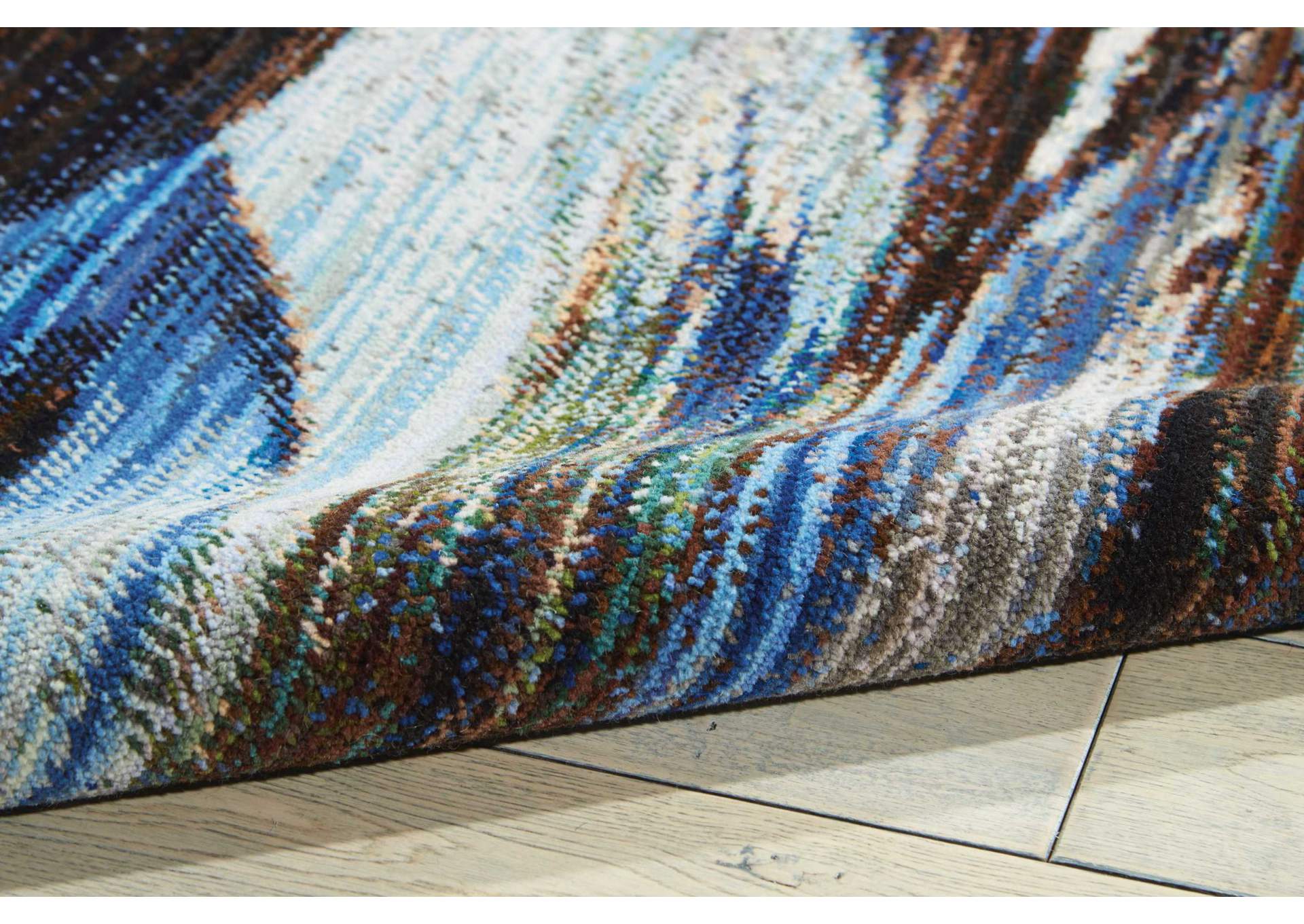 Nourison Chroma CRM01 Charcoal and Blue 10'x13' Oversized Rug,Nourison
