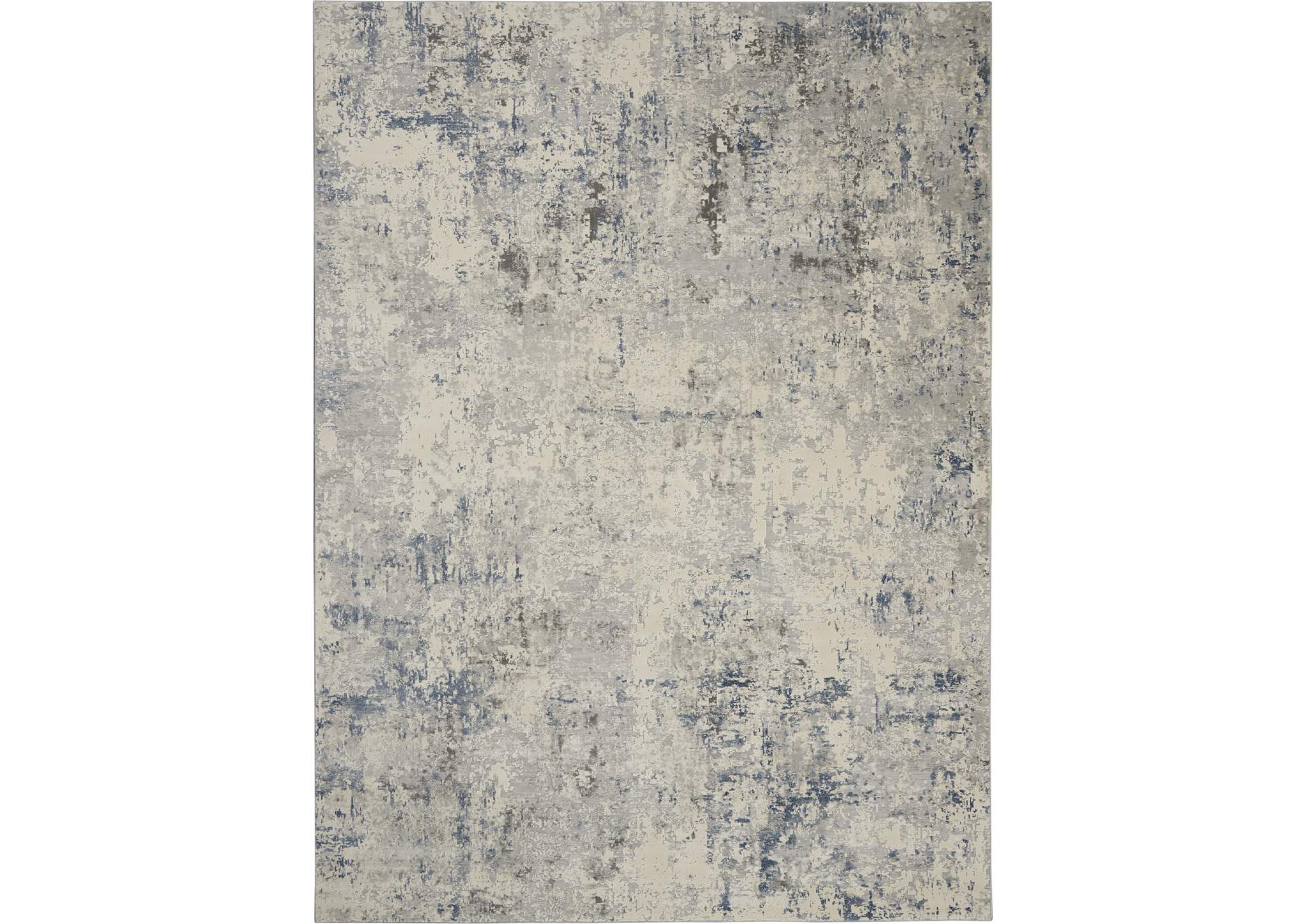 Nourison Rustic Textures RUS07 Slate Blue and Ivory 8'x11' Large Rug,Nourison