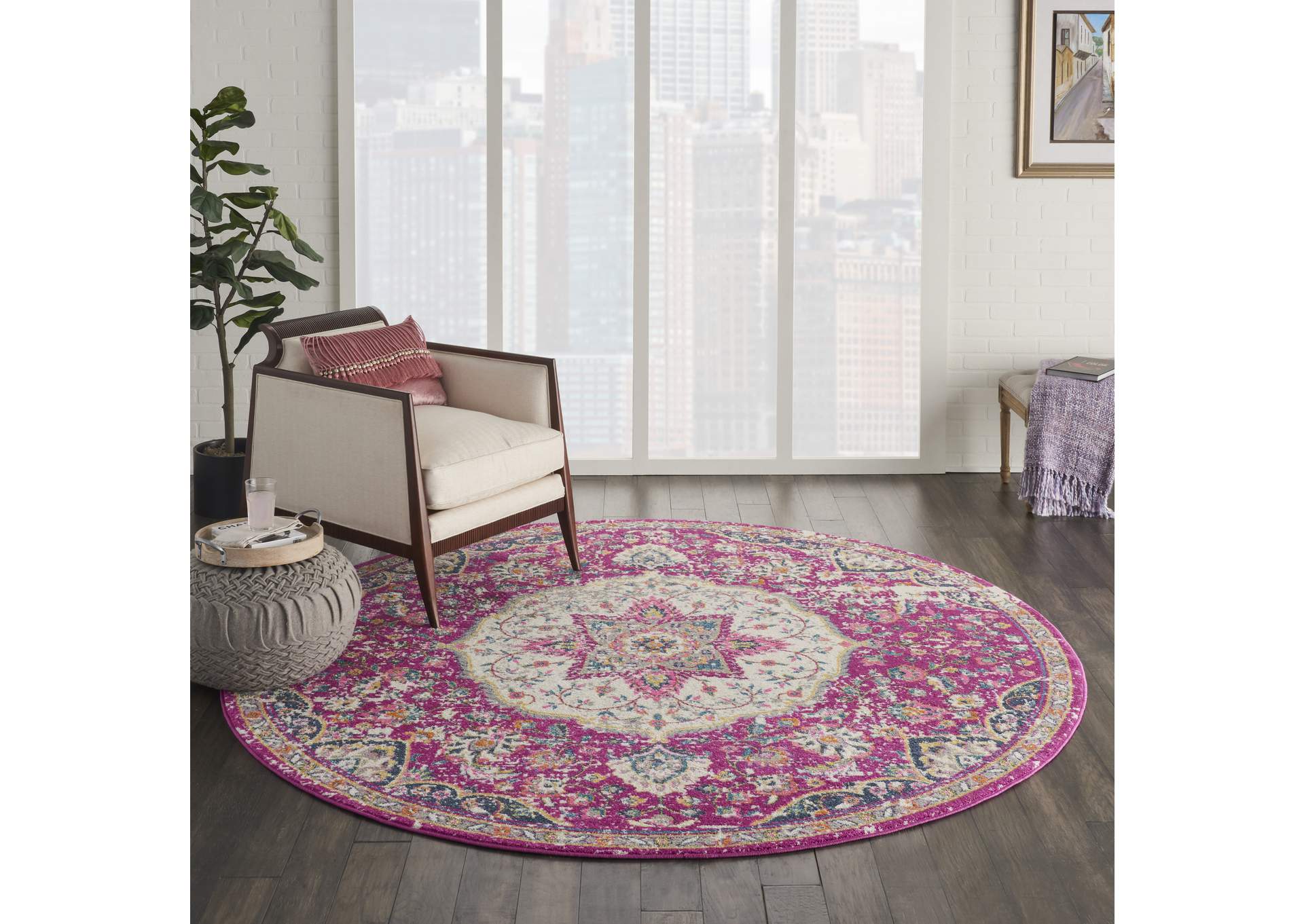 Nourison Passion Bohemian Pink Colored Area Rug,Nourison