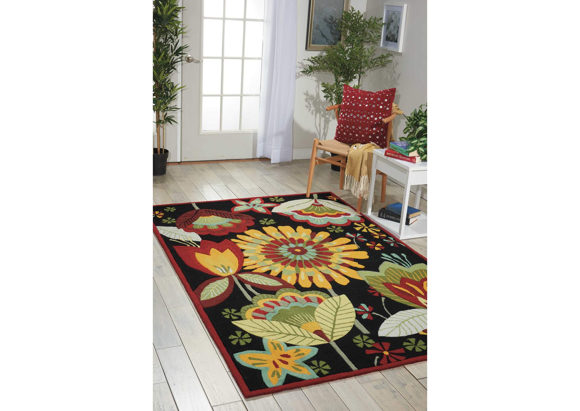 Nourison Fantasy 2'x4' Black Area Rug,Nourison