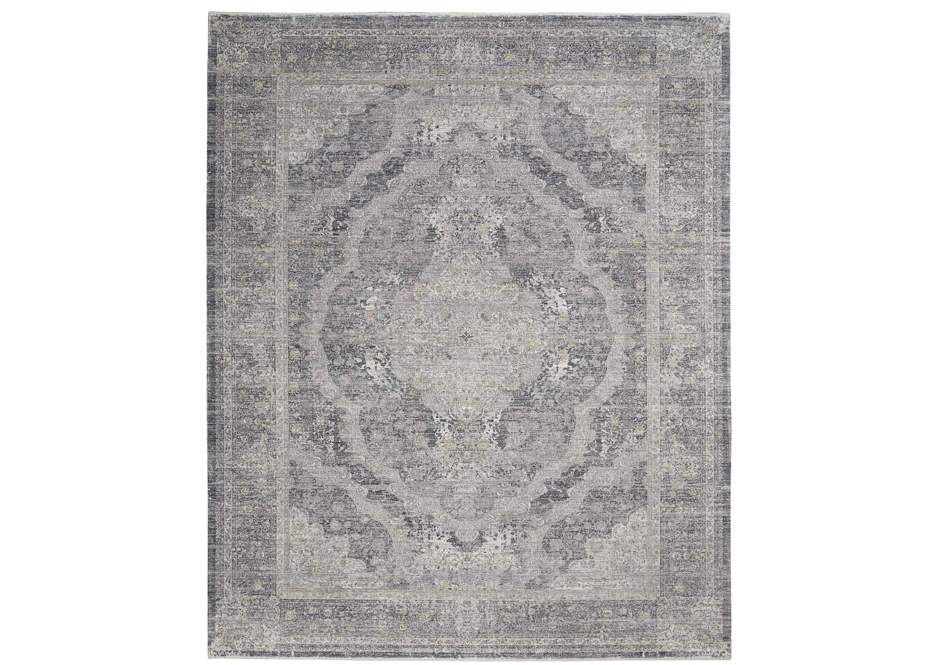 Nourison Starry Nights 9' x 12' Charcoal and Cream Vintage Area Rug,Nourison
