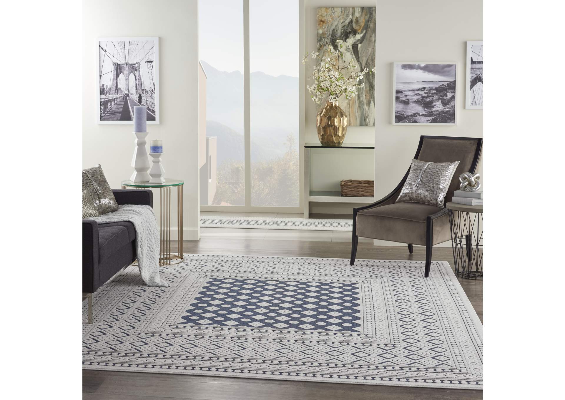 Nourison Key Largo 9'x12' Blue Area Rug,Nourison