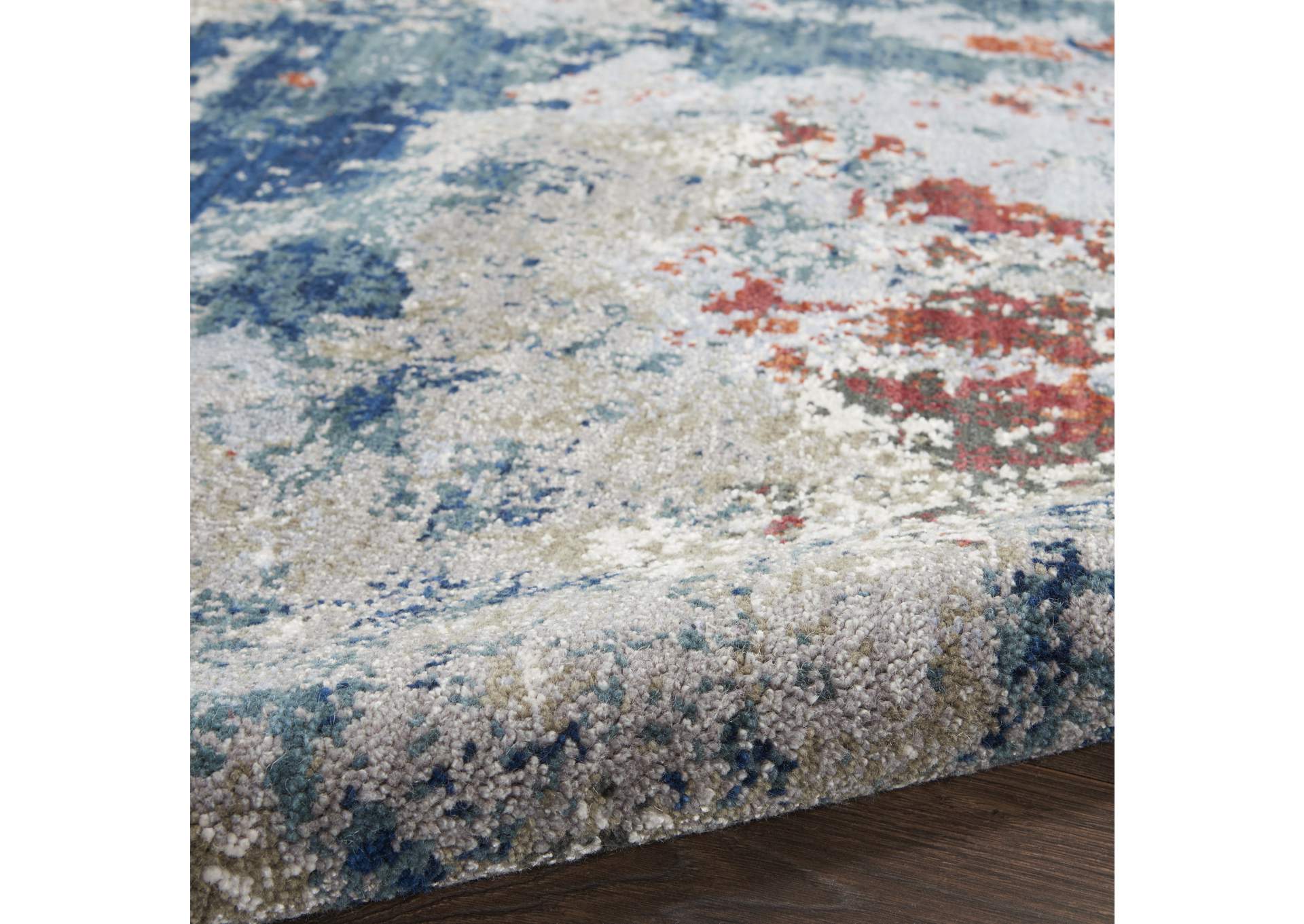 Nourison Artworks ATW01 Blue and Red 6'x8' Abstract Area Rug,Nourison