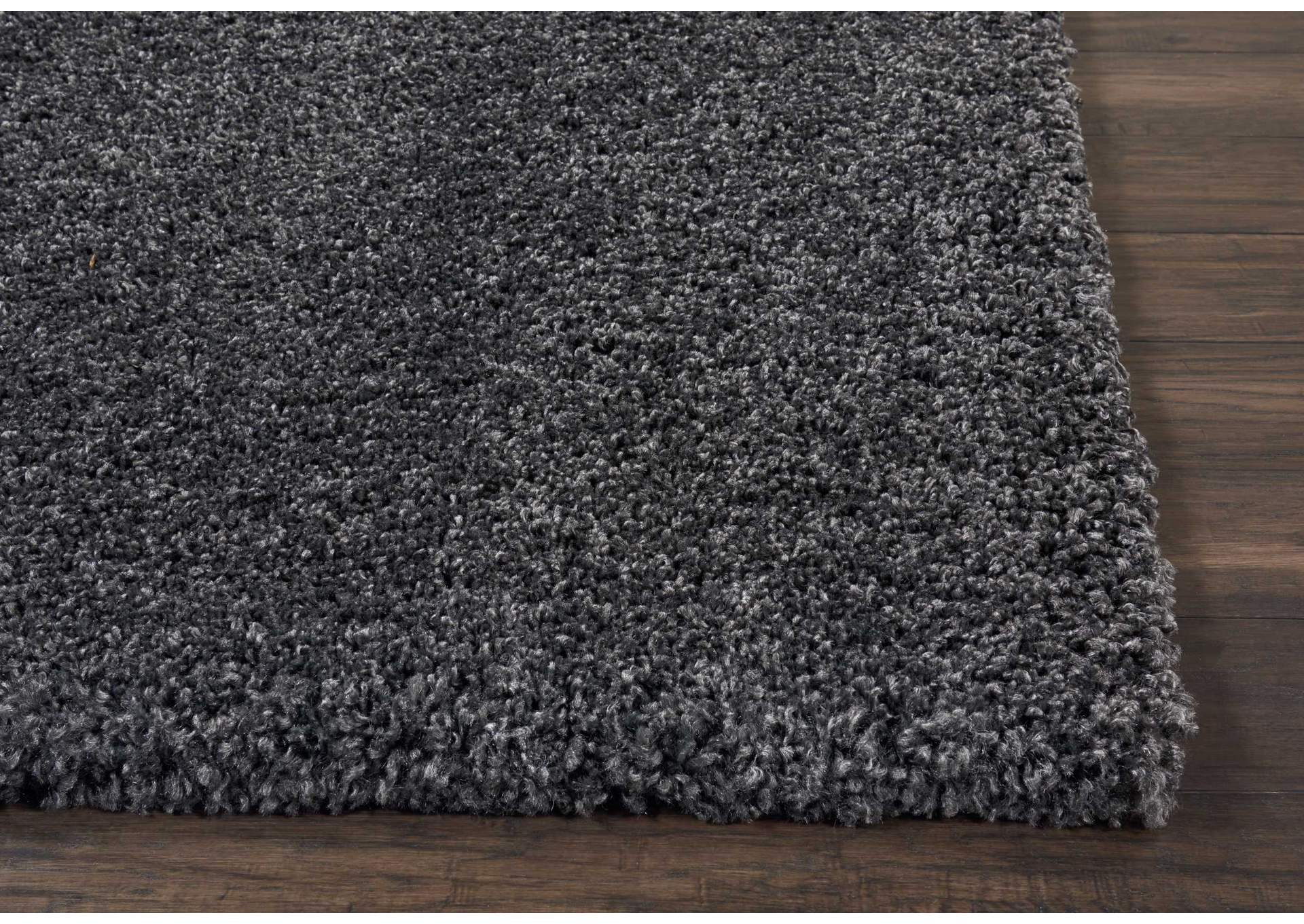 Nourison Malibu Shag MSG01 Charcoal 9'x12' Oversized Rug,Nourison