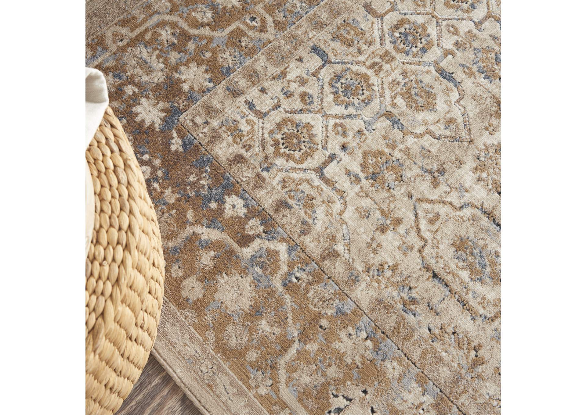 kathy ireland Home Malta MAI04 Beige 5'x8' Area Rug,Nourison