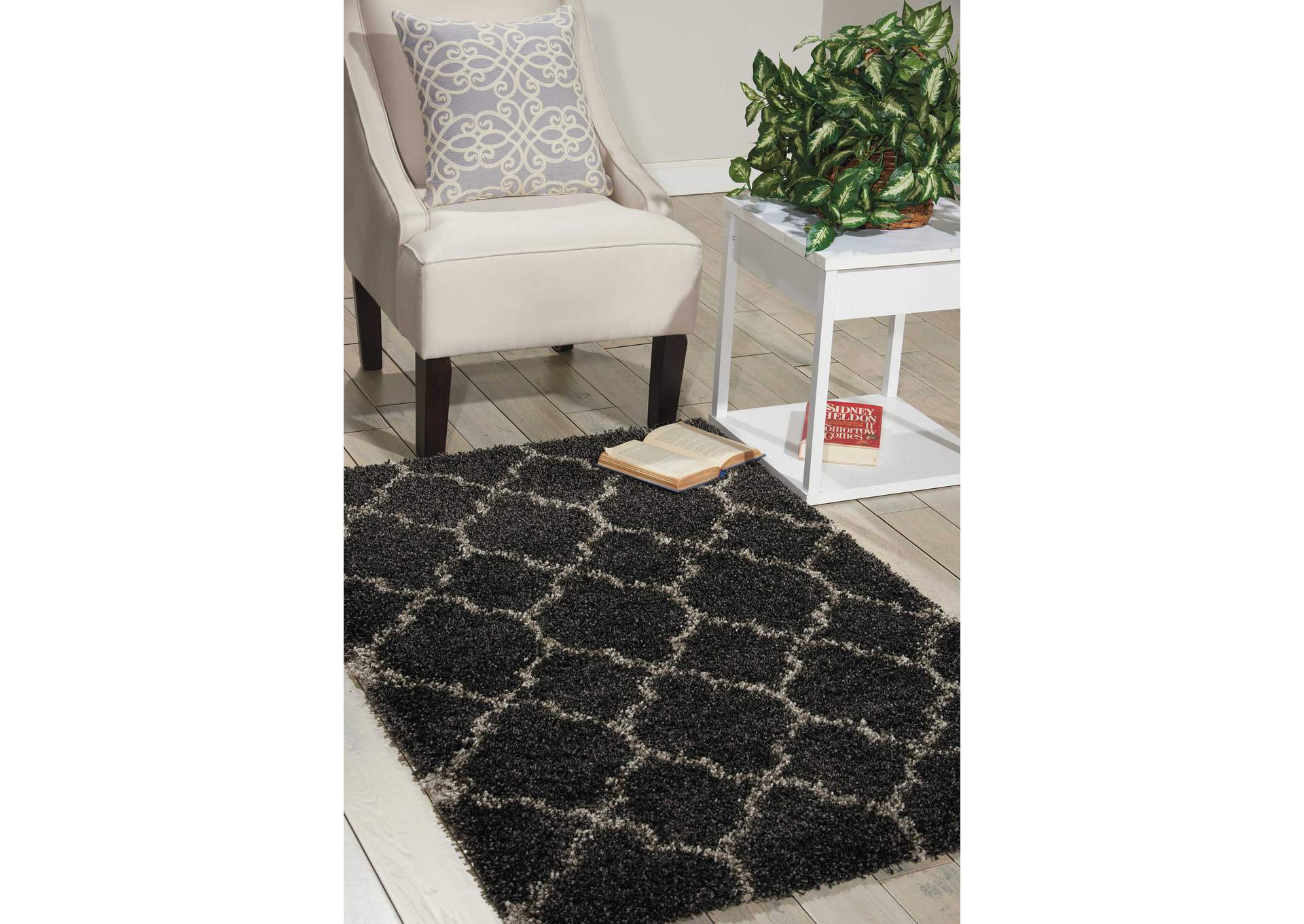 Nourison Amore AMOR2 Black 3'x5' Area Rug,Nourison