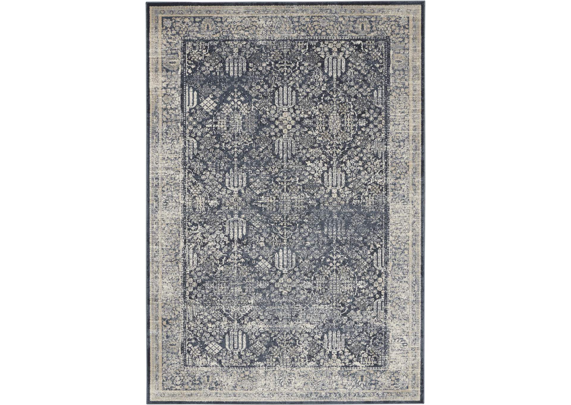 Malta by kathy ireland Home MAI12 Navy/Ivory 4'x6' Area Rug,Nourison