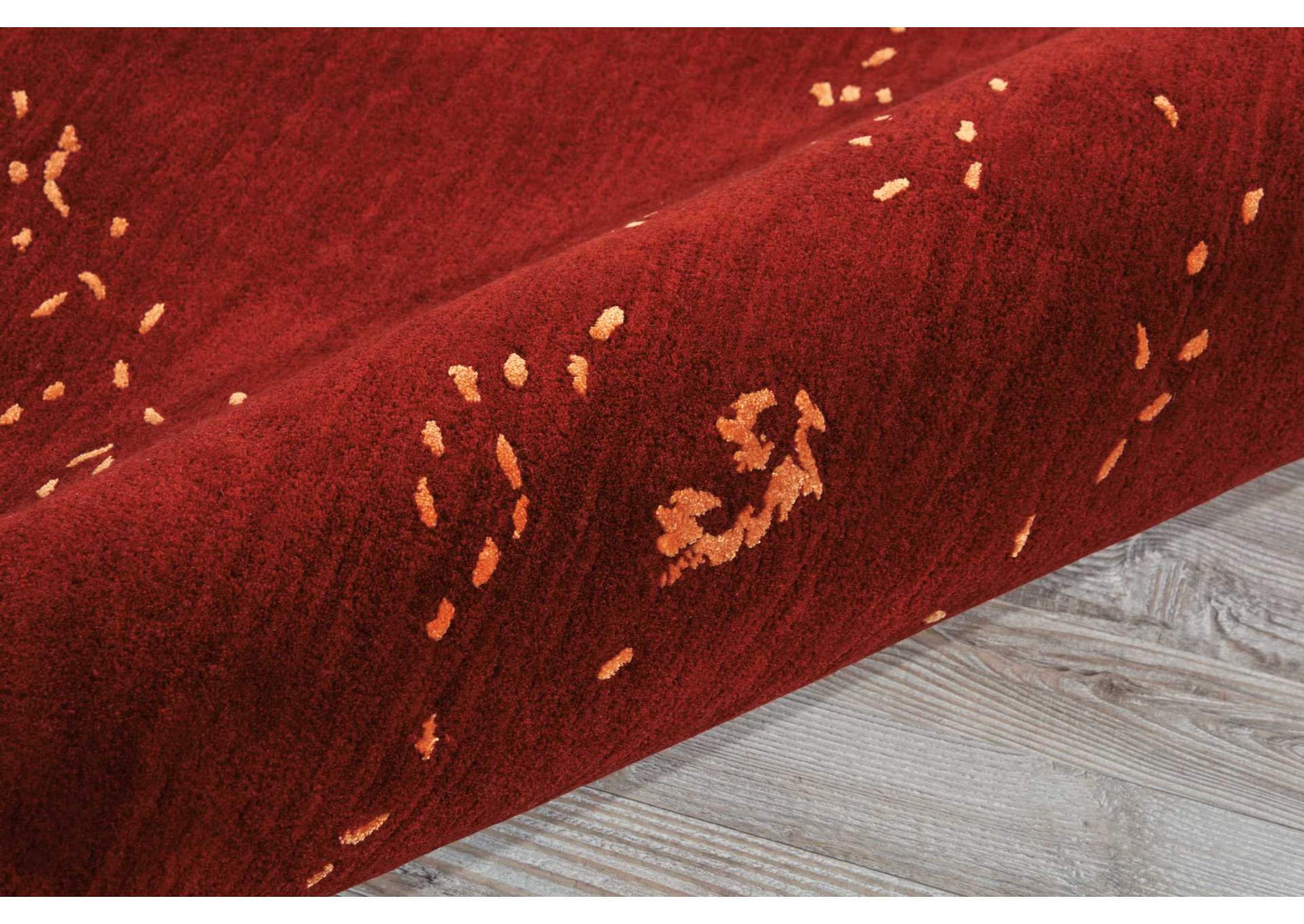 Nourison Opaline OPA08 Burnt Orange 8' Runner Hallway Rug,Nourison