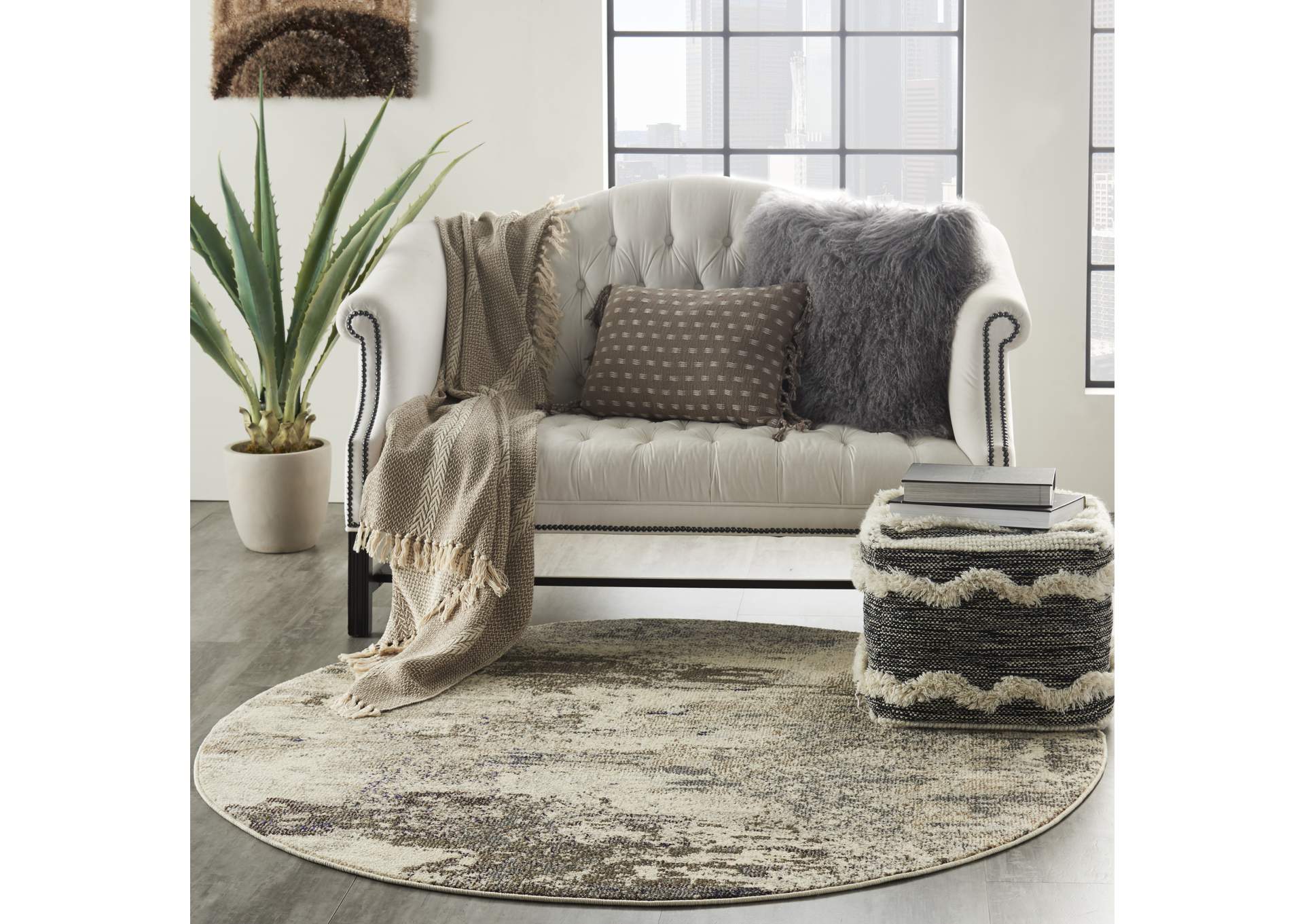 Nourison Celestial 8' Round Area Rug,Nourison