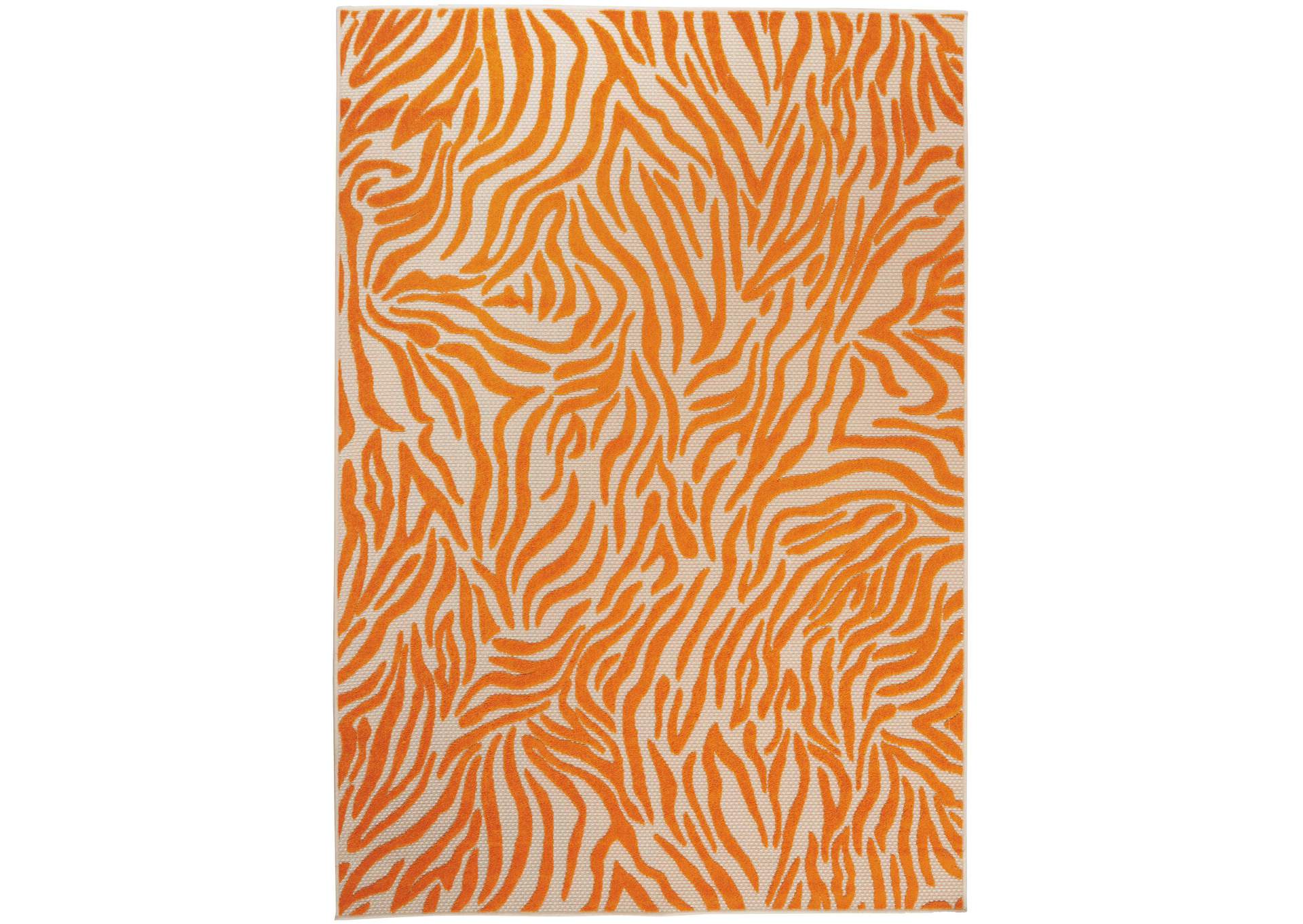Nourison Aloha ALH04 Orange 8'x11' Oversized Indoor-outdoor Rug,Nourison