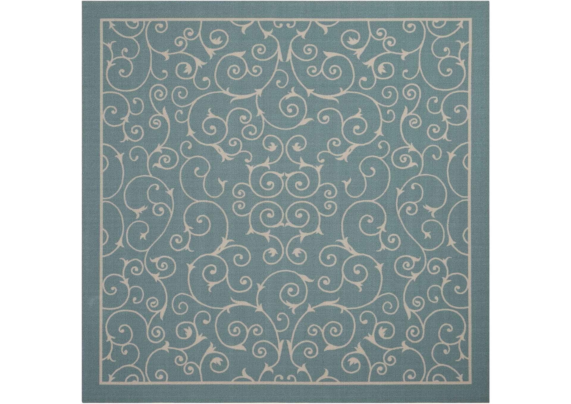 Nourison Home & Garden RS019 Blue 8' Square Rug,Nourison