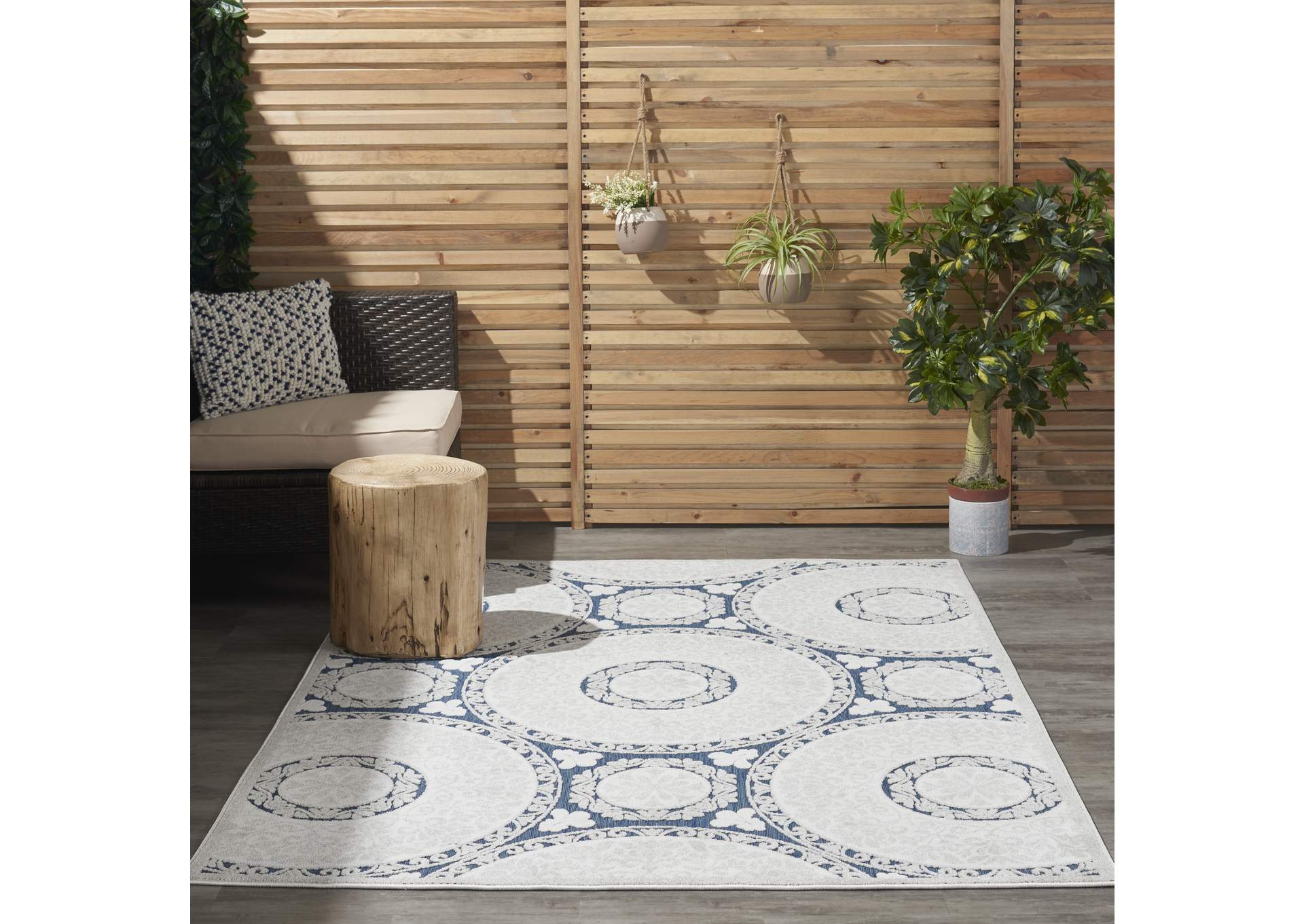 Nourison Key Largo 4'x6' Blue Area Rug,Nourison