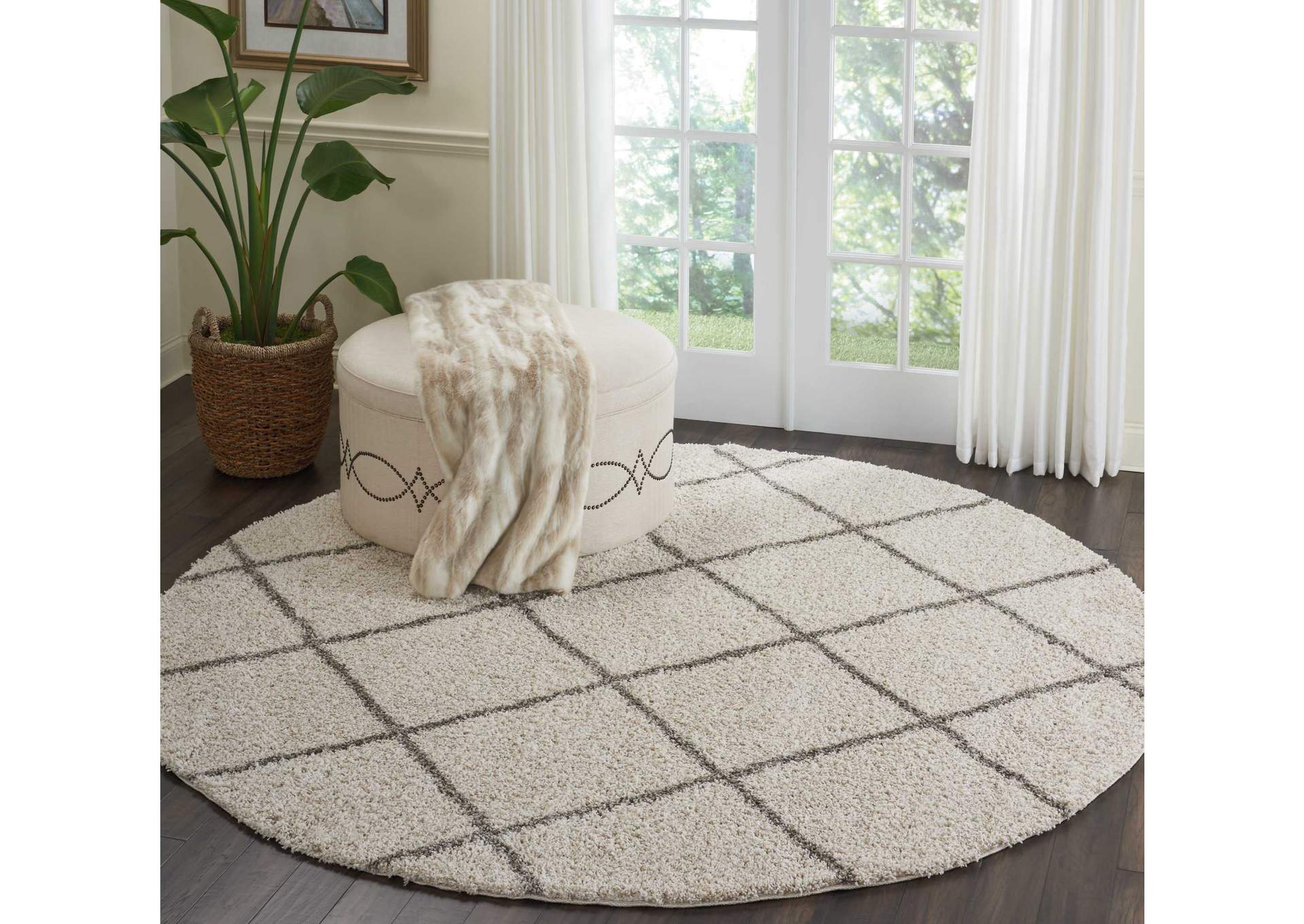 Nourison Brisbane BRI03 Beige 8' Round Rug,Nourison