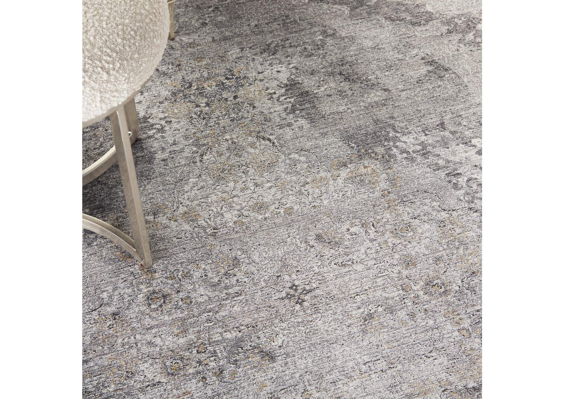 Nourison Starry Nights 9' x 12' Charcoal and Cream Vintage Area Rug,Nourison