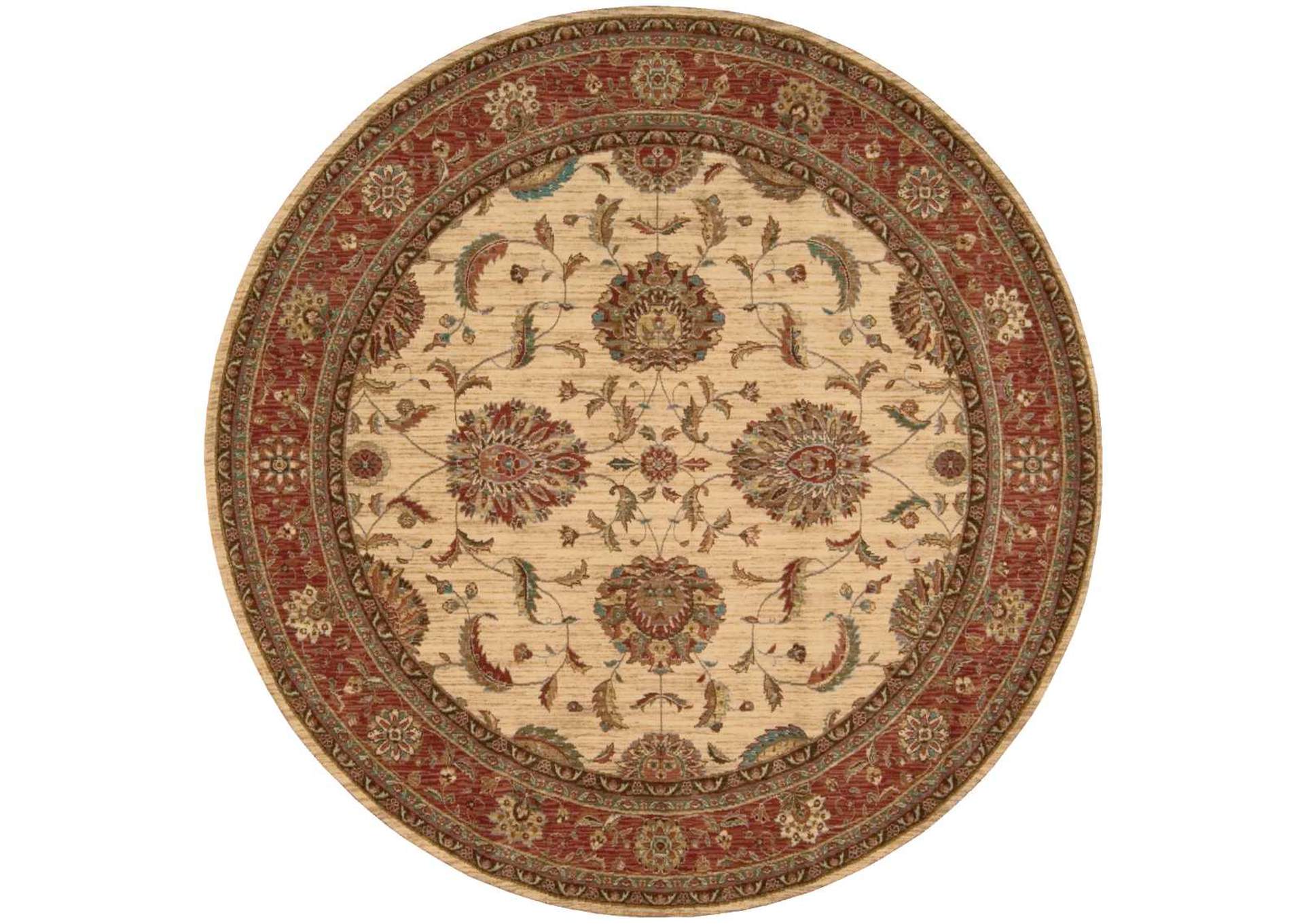 Nourison Living Treasures LI04 Beige Multicolor 6' Round Area Rug,Nourison