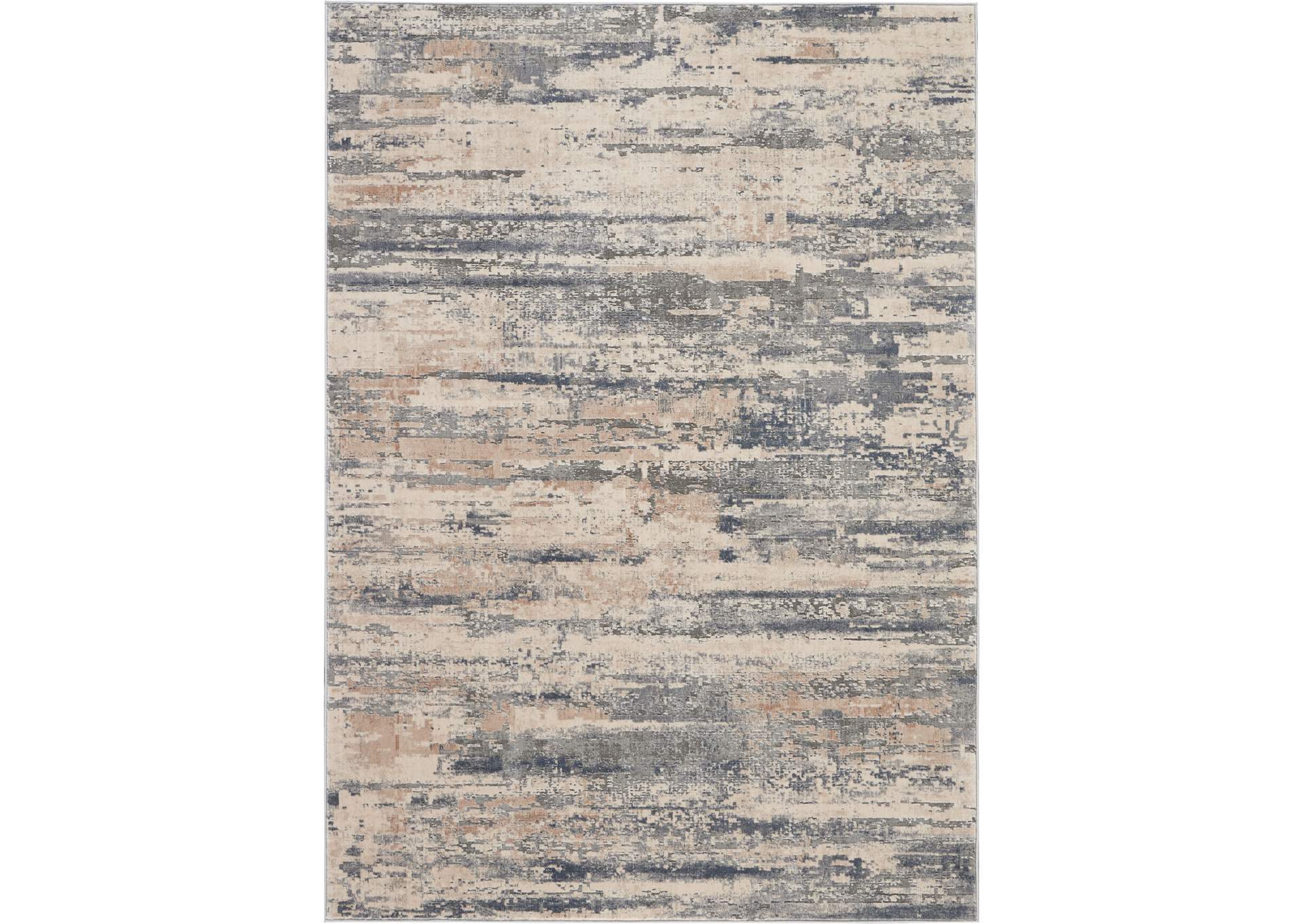 Nourison Rustic Textures RUS04 Beige and Grey 5'x7' Rustic Area Rug,Nourison