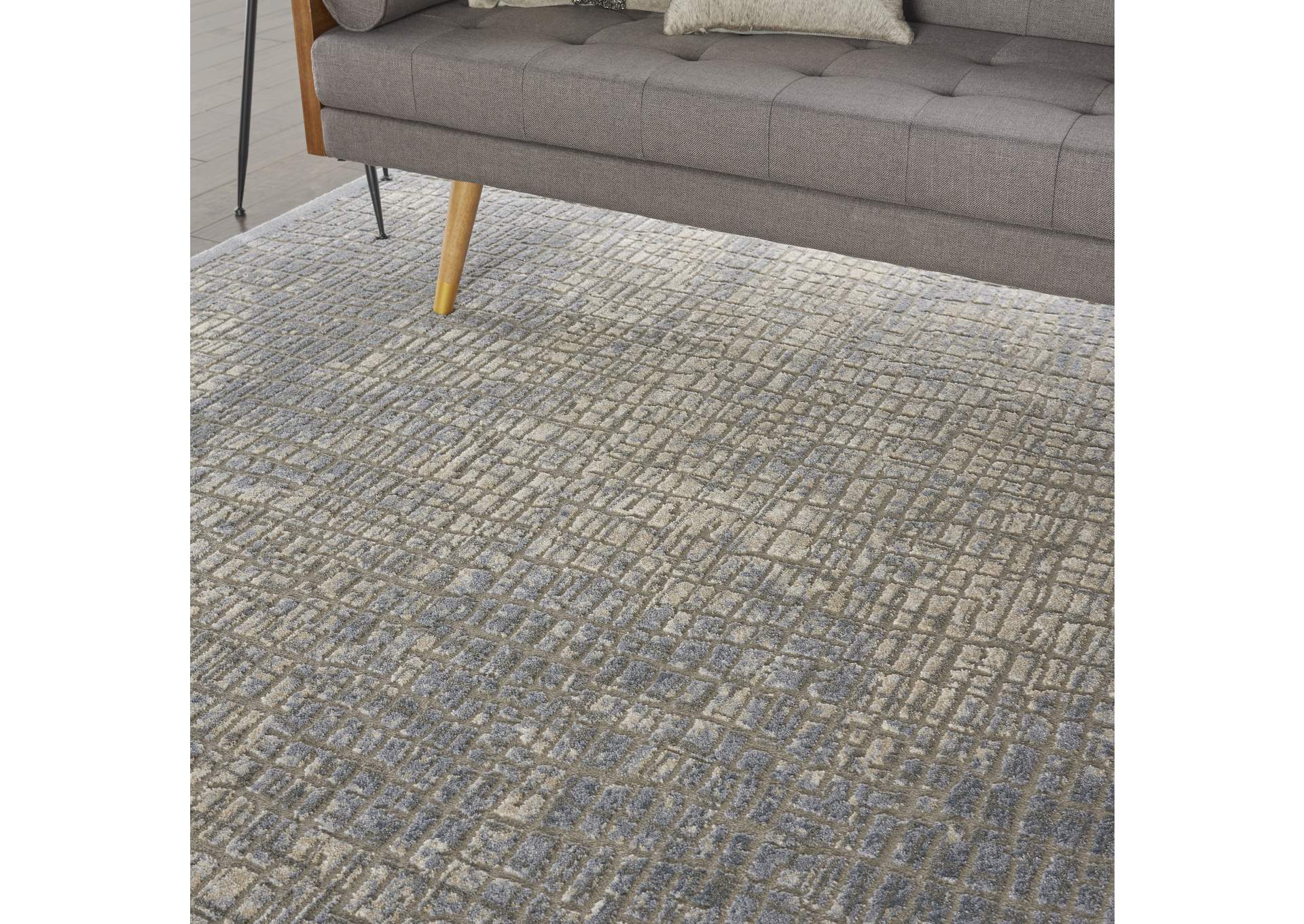 kathy ireland Home Sahara KI395 Charcoal and Beige 9'x13' Oversized Rug,Nourison