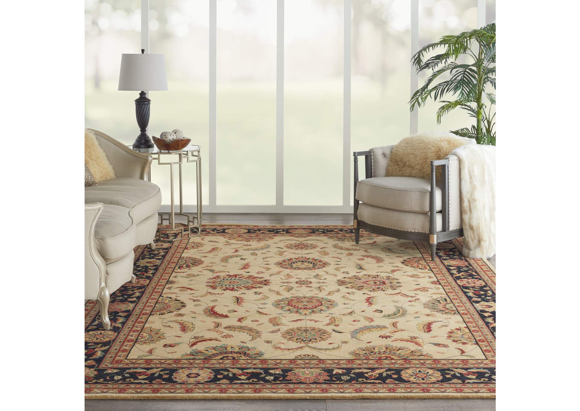 Nourison Living Treasures LI04 Beige Multicolor 8'x11' Rug,Nourison