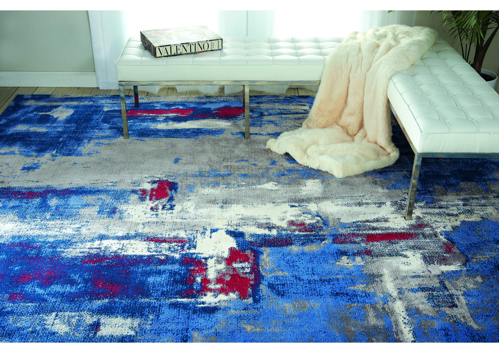Nourison Twilight TWI20 Grey and Blue 8'x10' Large Rug,Nourison
