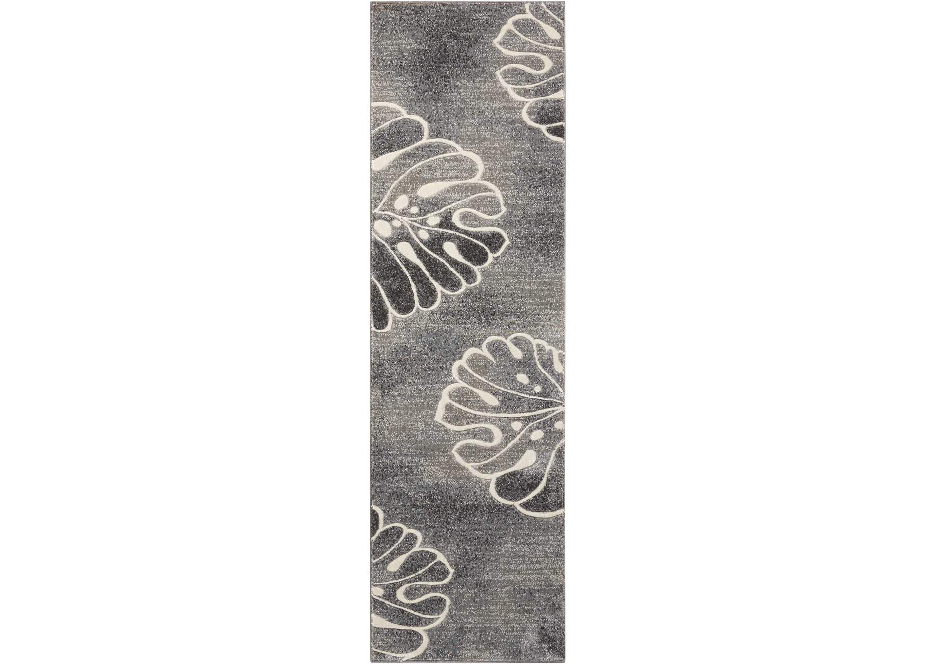 Nourison Maxell MAE04 Grey 8' Runner Hallway Rug,Nourison