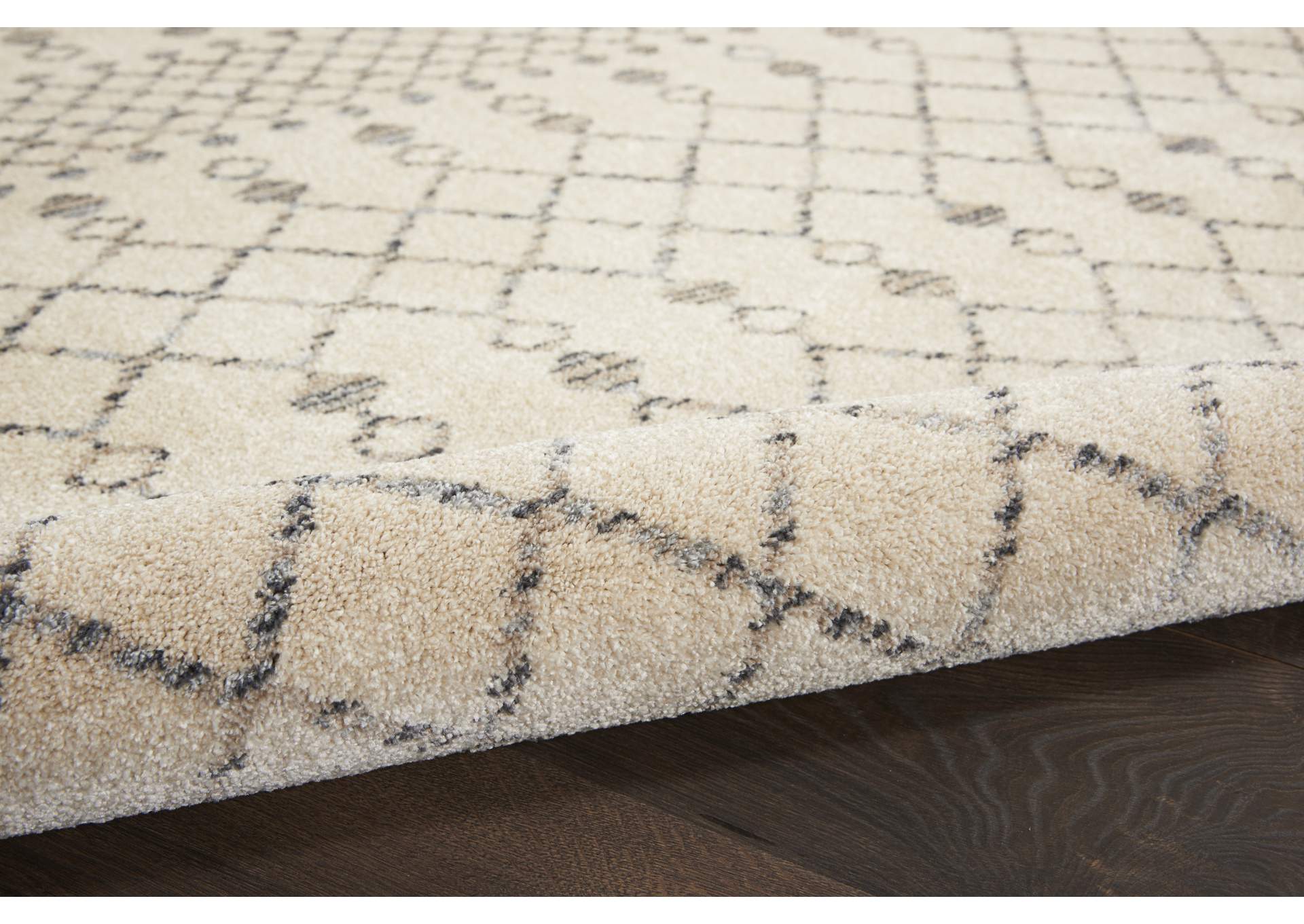 Nourison Palermo 2' x 4' Beige and Grey Distressed Bohemian Area Rug,Nourison