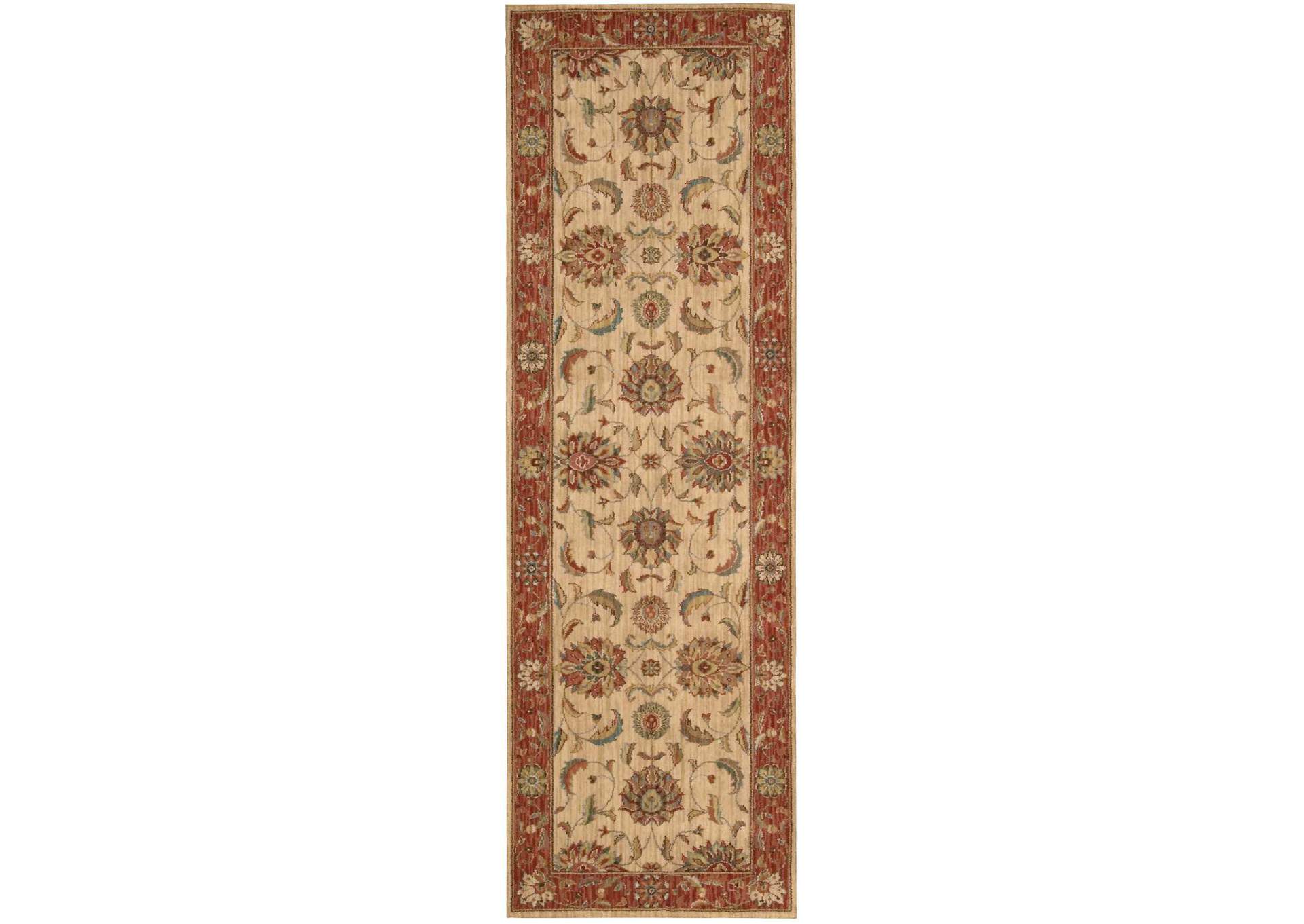 Nourison Living Treasures LI04 Beige Multicolor 8' Runner Hallway Rug,Nourison