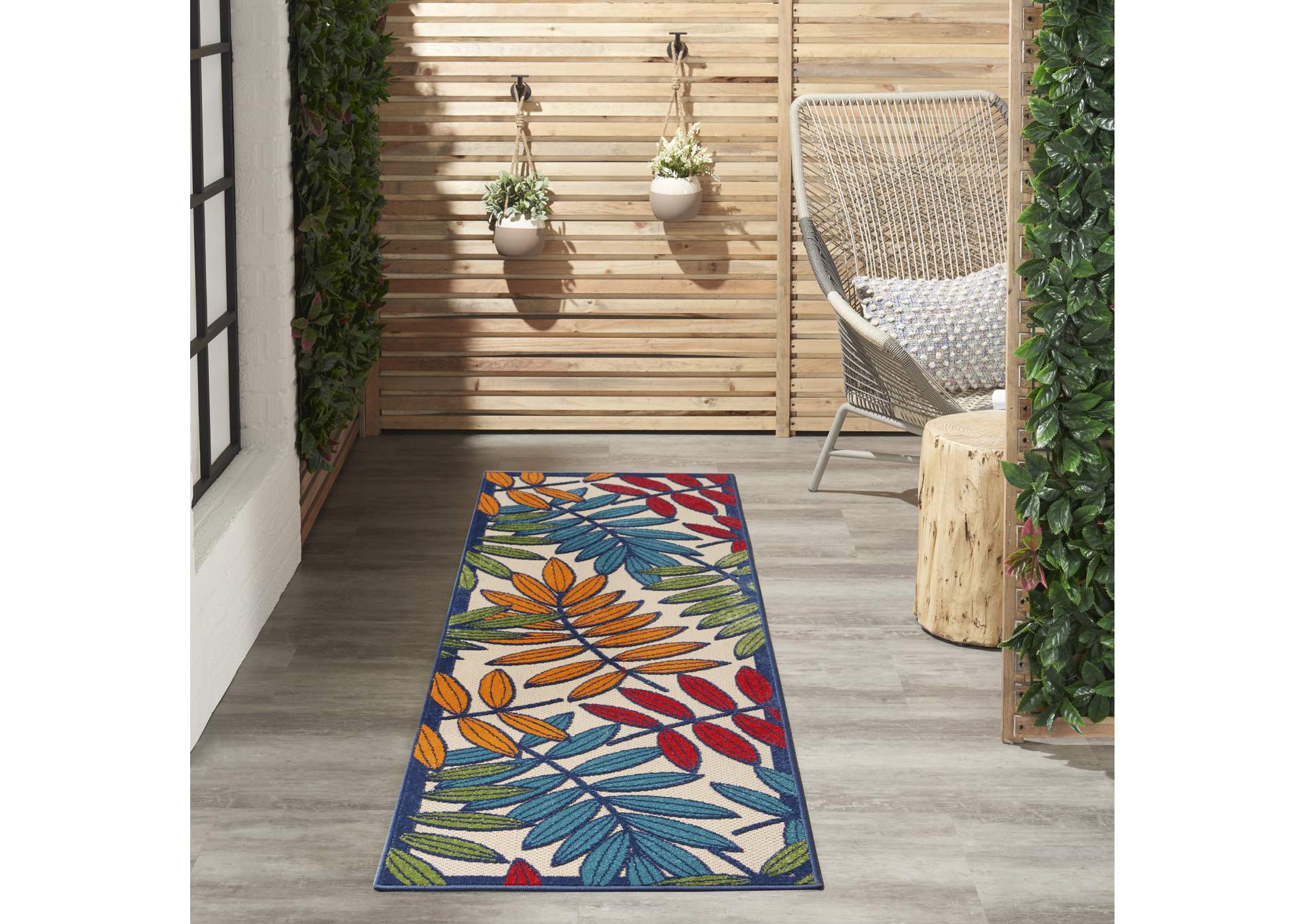 Nourison Aloha ALH18 Multicolor 8'xRunner Indoor-outdoor Rug,Nourison