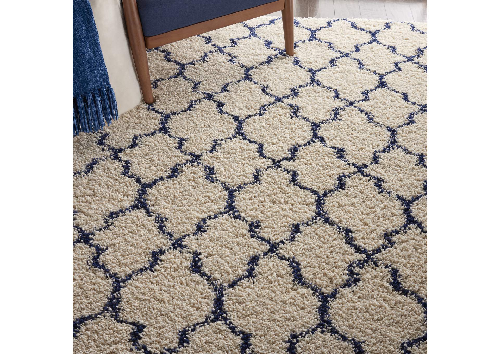 Nourison Amore AMOR2 Blue and Ivory 4'x6' Area Rug,Nourison