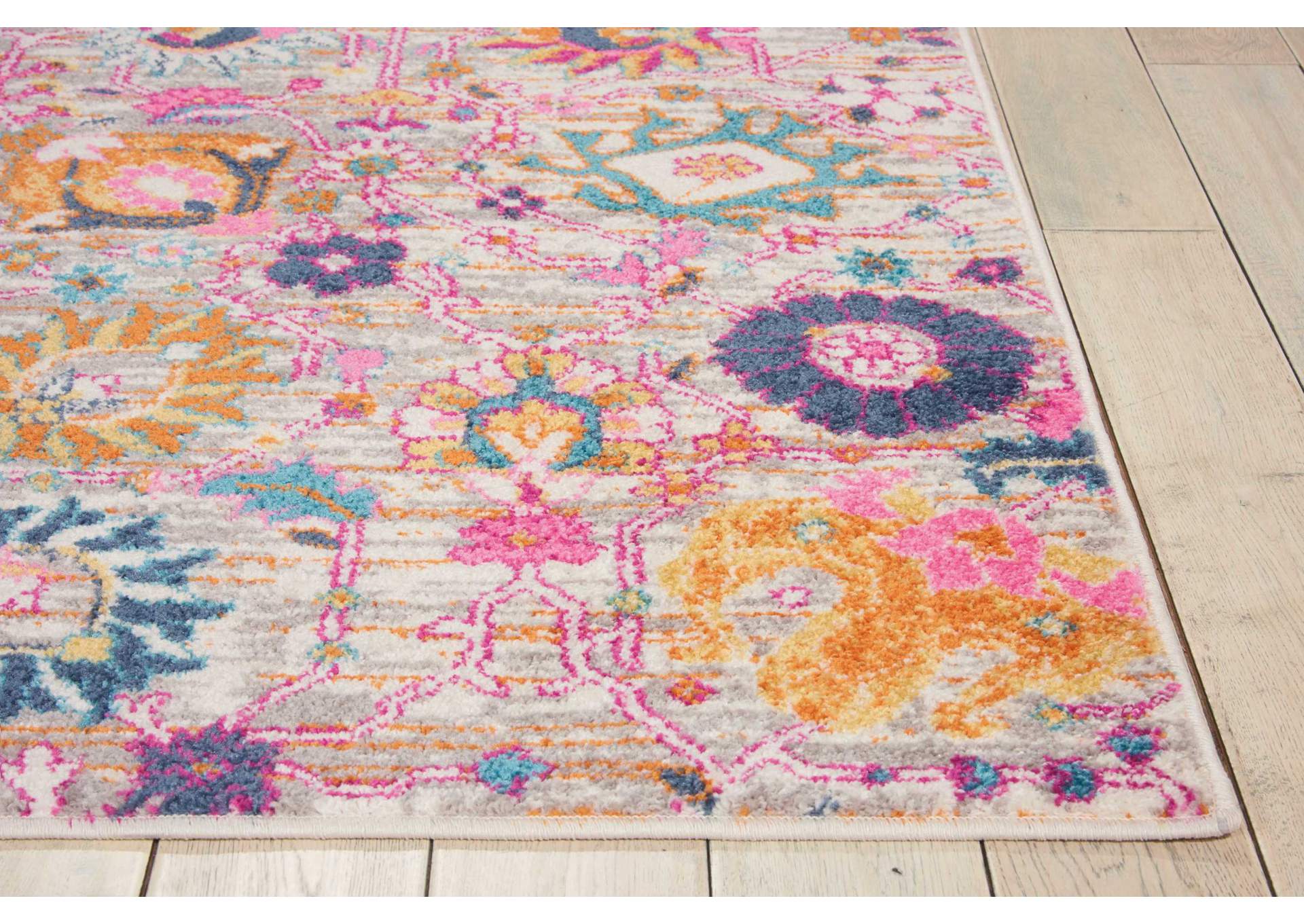 Nourison Passion PSN01 Pink and Grey 7'x10' Large Rug,Nourison