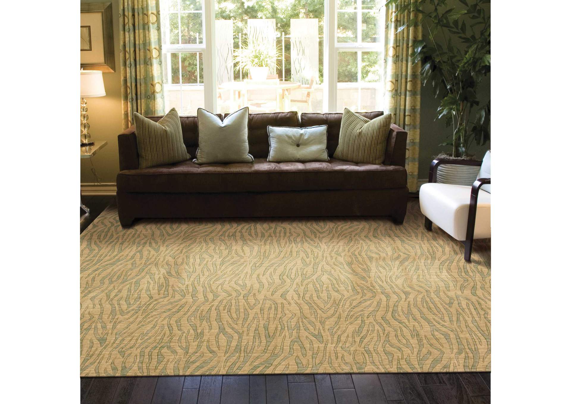 Nourison Cosmopolitan CS29 Beige and Green 4'x6' Area Rug,Nourison