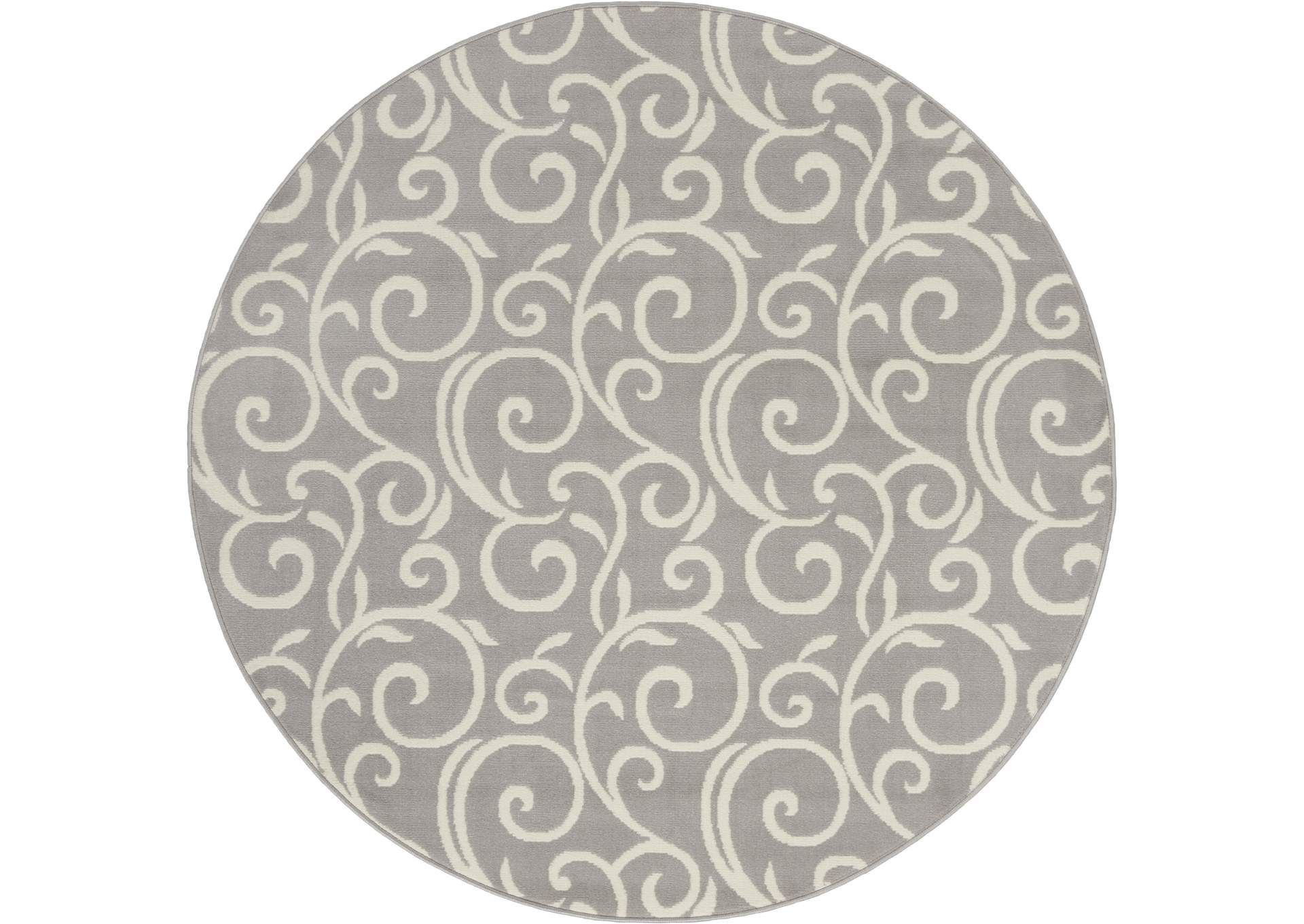 Nourison Grafix GRF19 Grey 5' Round Area Rug,Nourison