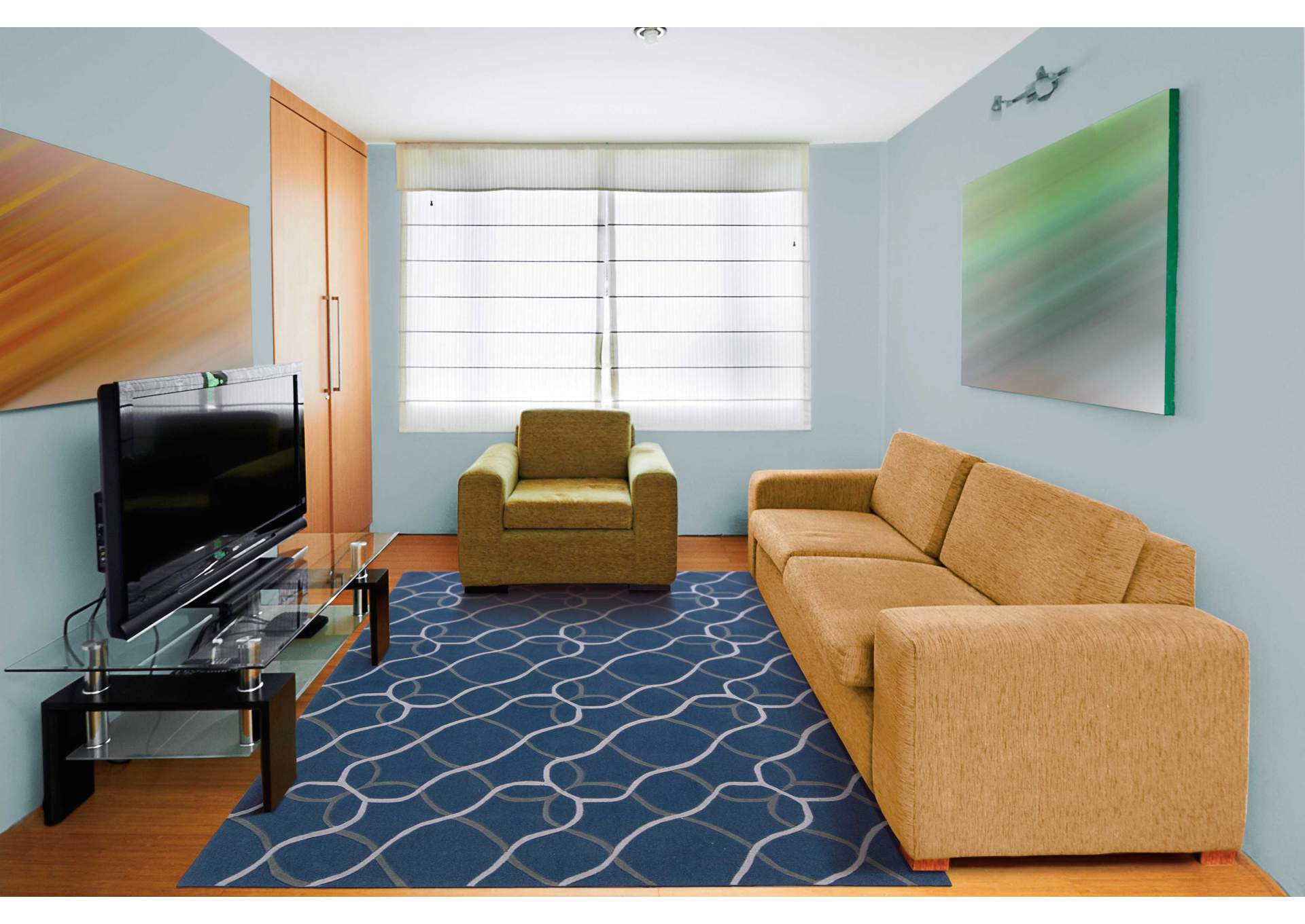 Nourison Contour CON41 Blue 7'x9' Rug,Nourison