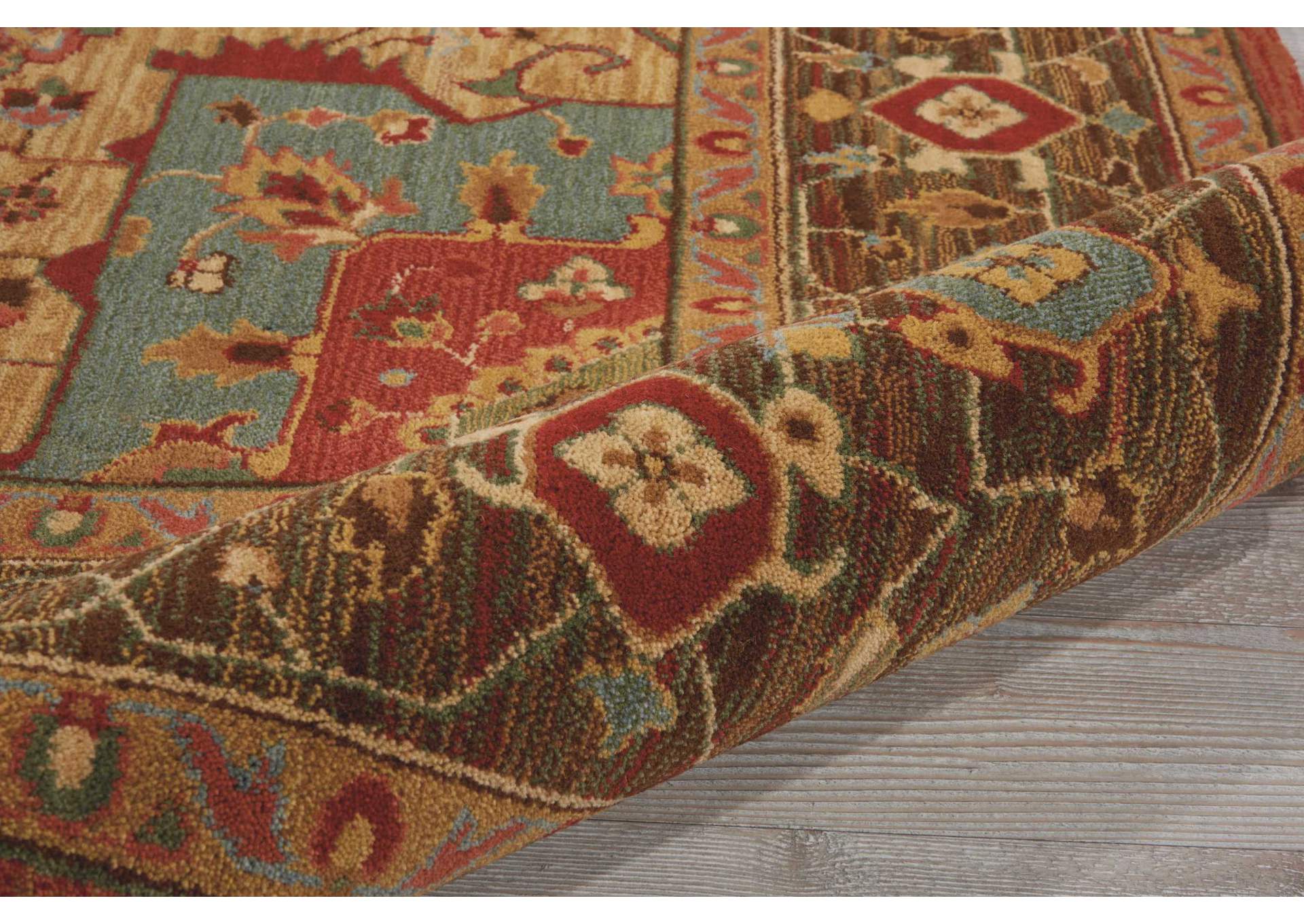 Nourison Living Treasures LI01 Brown 8' Runner Hallway Rug,Nourison