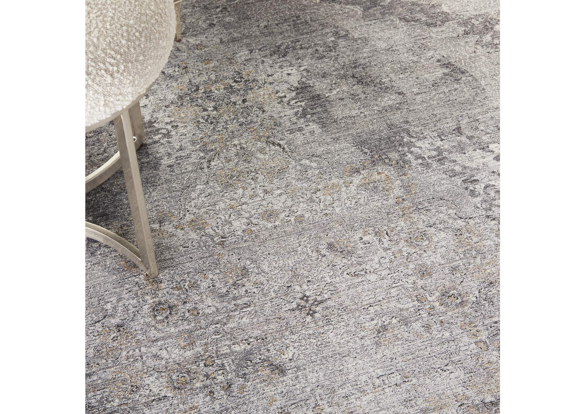 Nourison Starry Nights 8' x 10' Charcoal and Cream Vintage Area Rug,Nourison