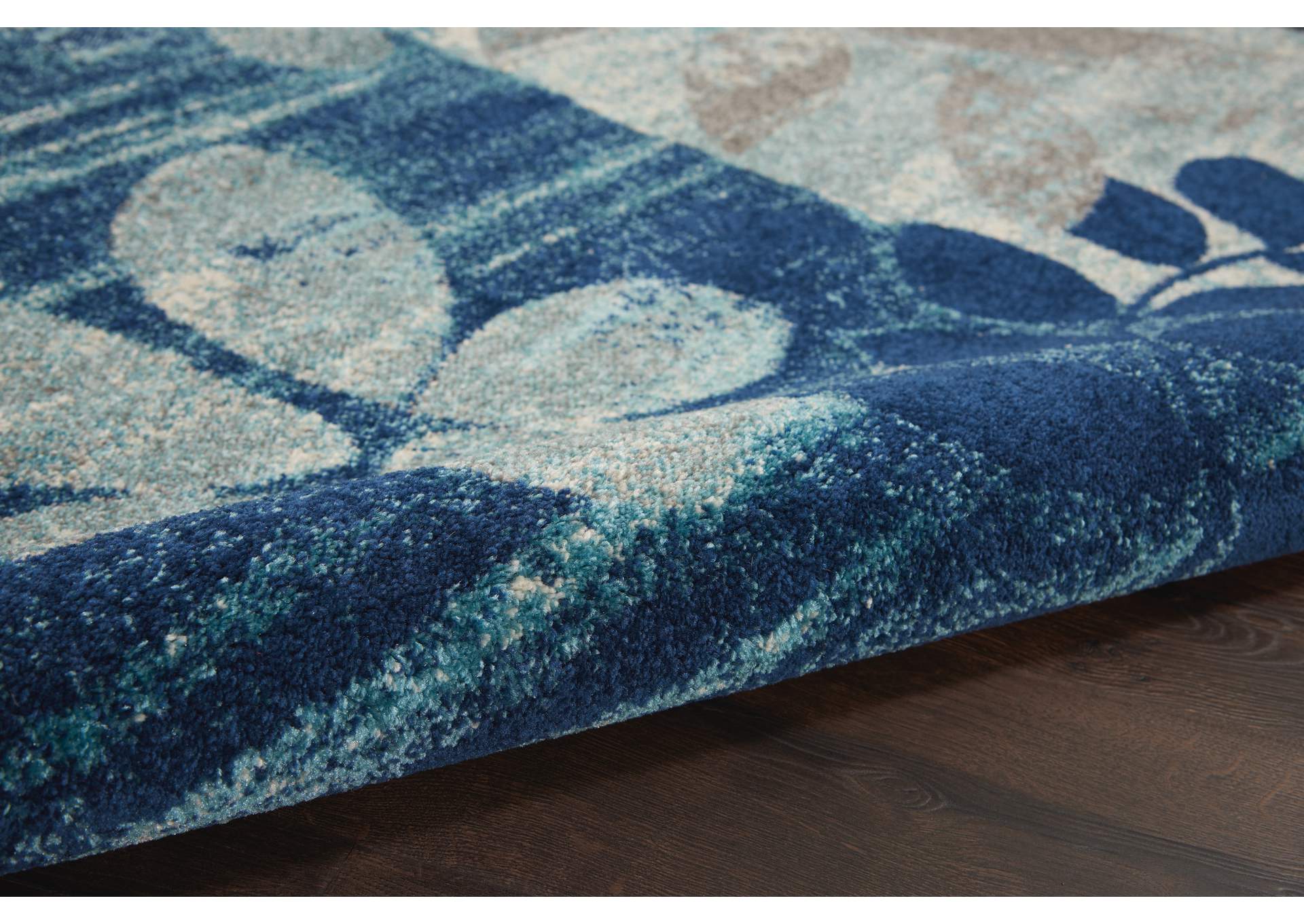 Nourison Tranquil TRA01 Navy Blue 5'x7' Modern Area Rug,Nourison